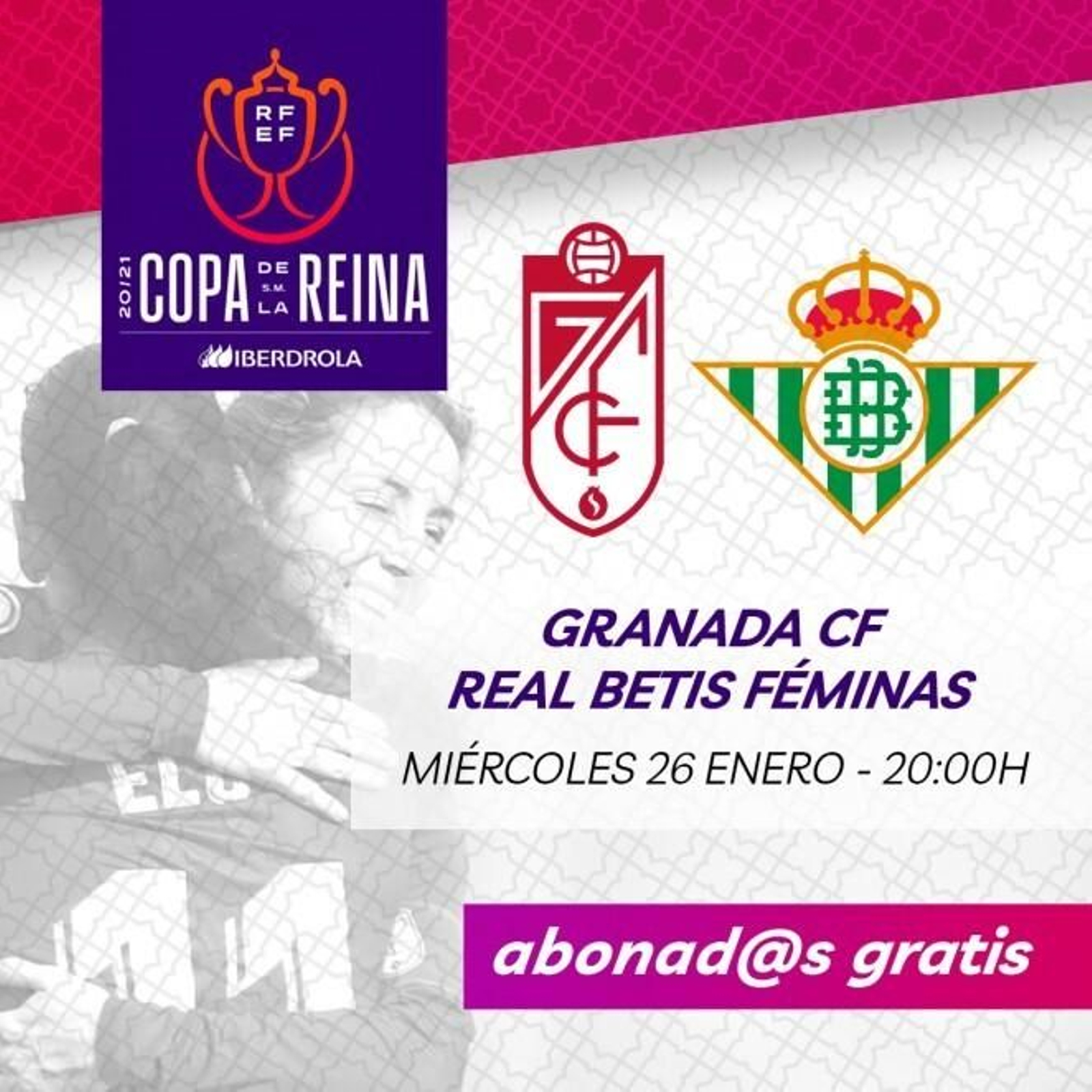 Cartel anunciador del partido por parte del Granada CF