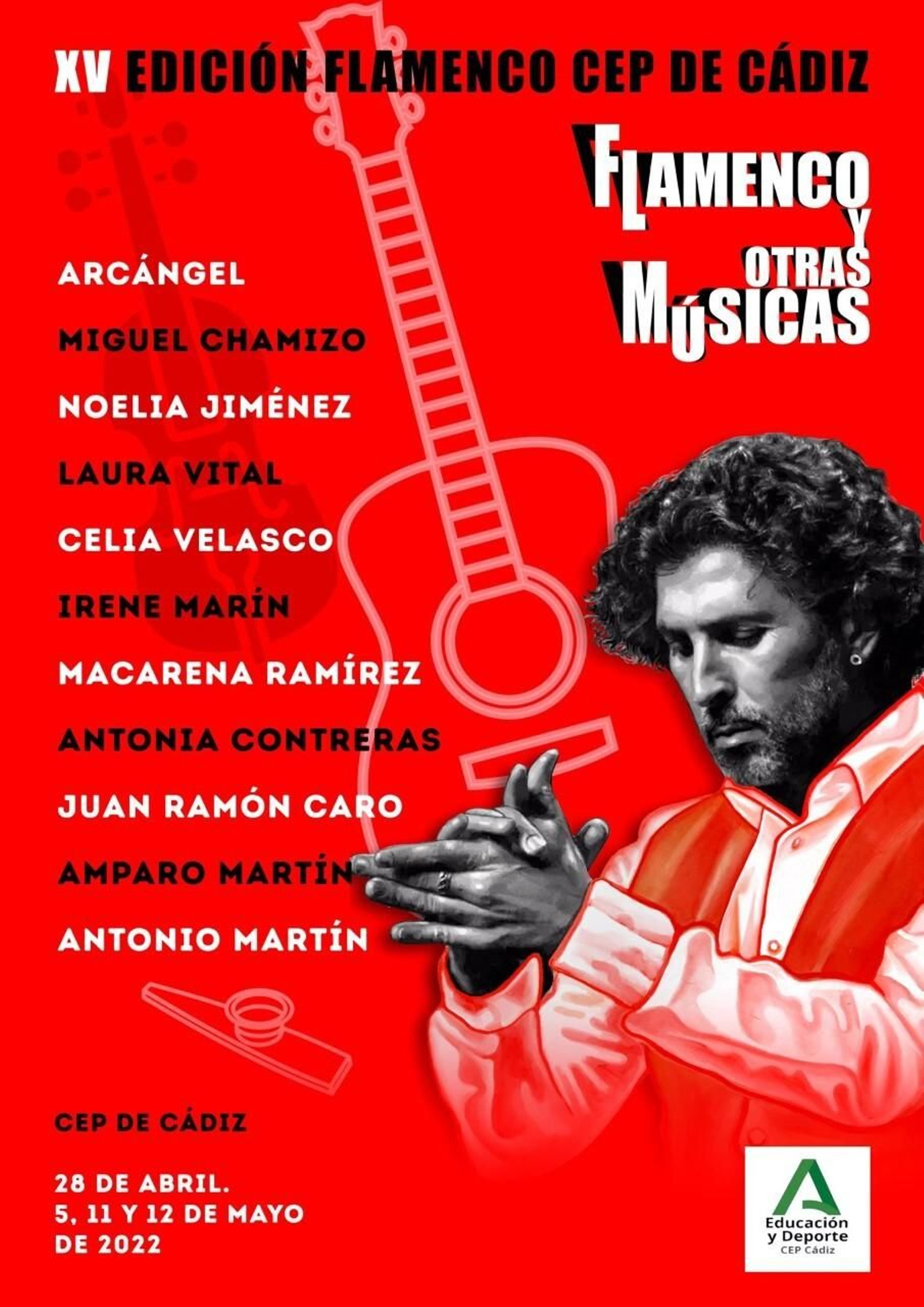 Cartel del XV Curso de Flamenco CEP Cádiz.