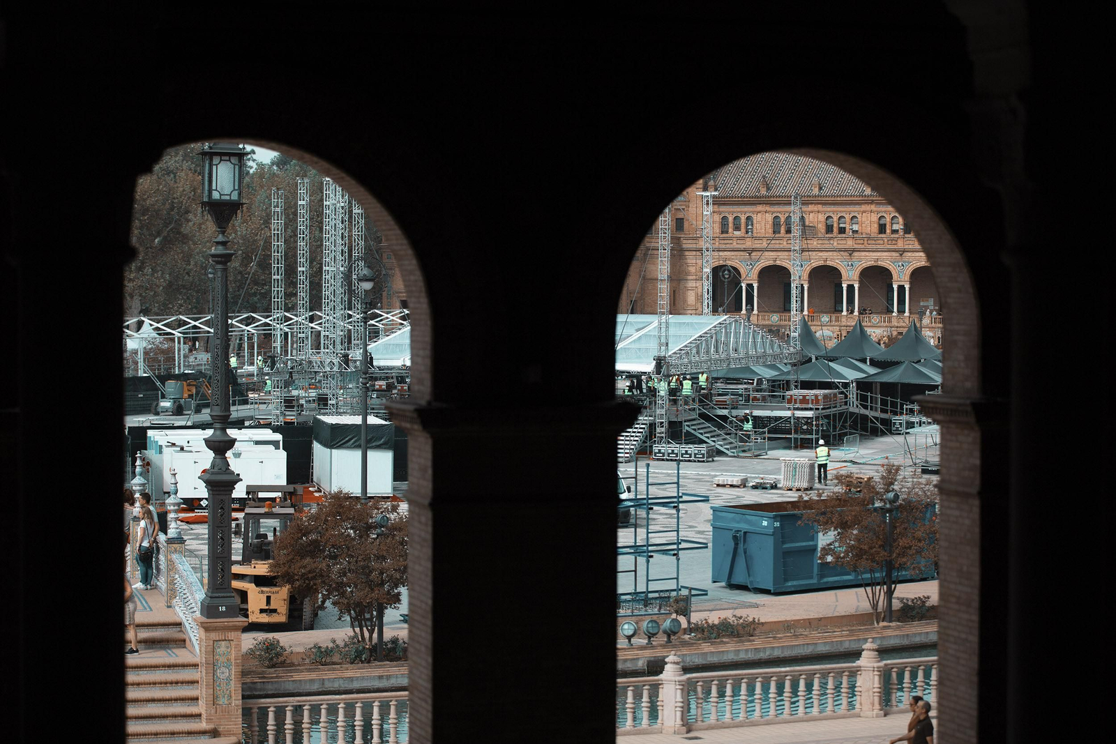 Los preparativos de la MTV en Sevilla, en imágenes