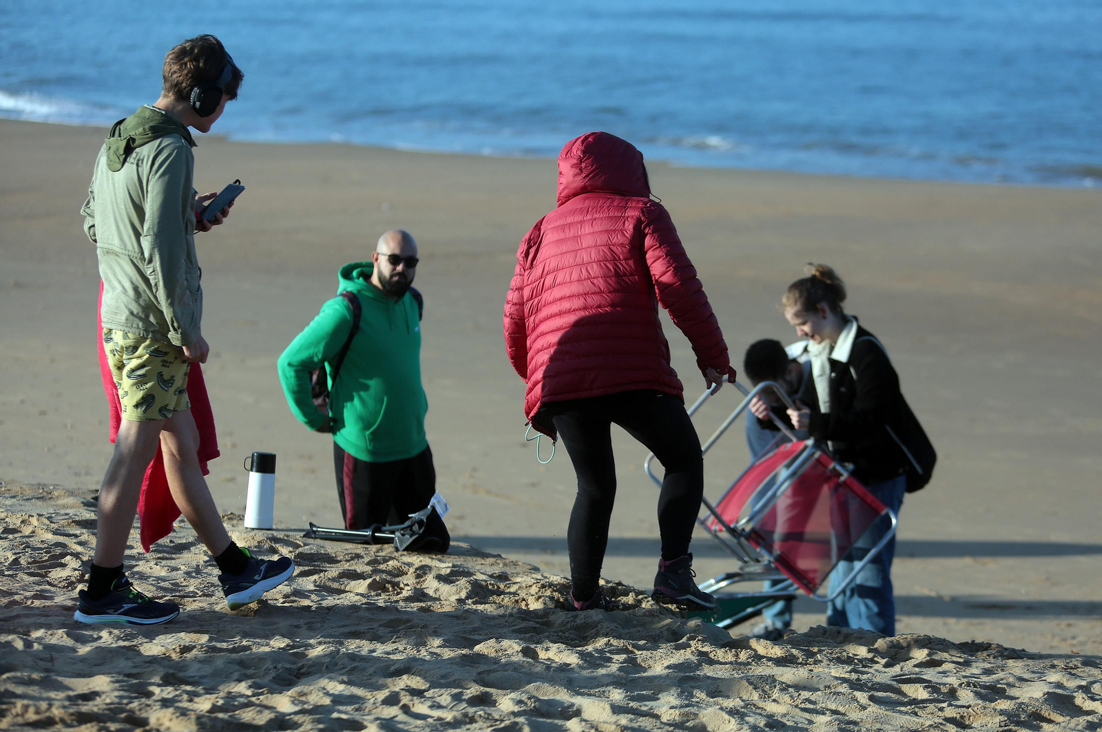 Imágenes del ambiente para ver el lanzamiento del cohete Miura 1