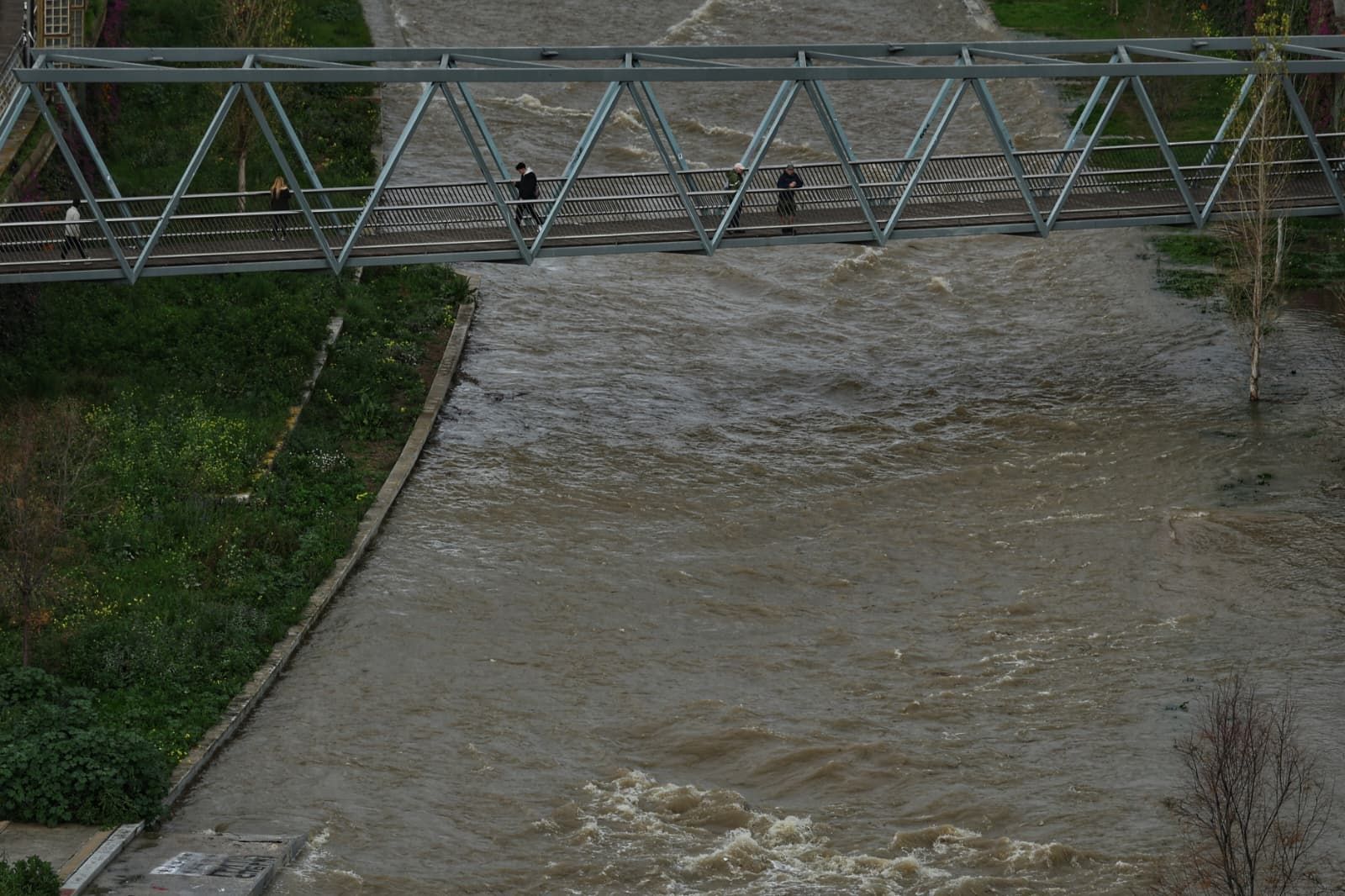 El aspecto del Guadalmedina en Málaga tras el desembalse de El Limonero.