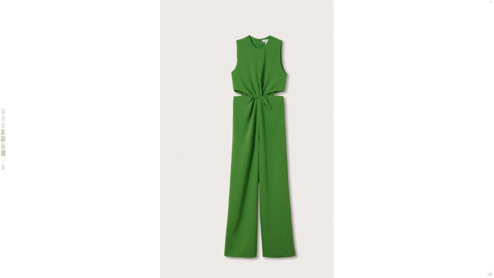 Mono verde y cut out de Mango.