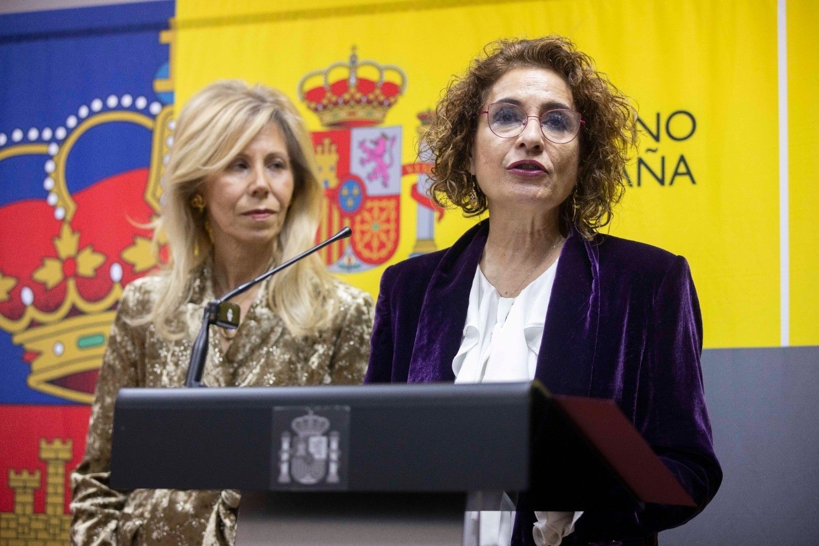 La vicepresidenta María Jesús Montero, este viernes en Huelva.
