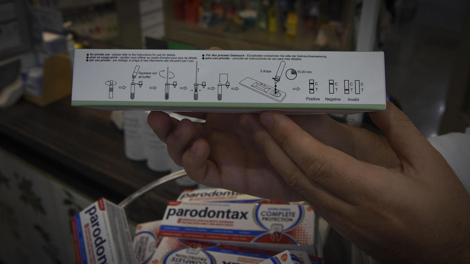 Pictogramas que explican el correcto uso del autodiagnóstico.