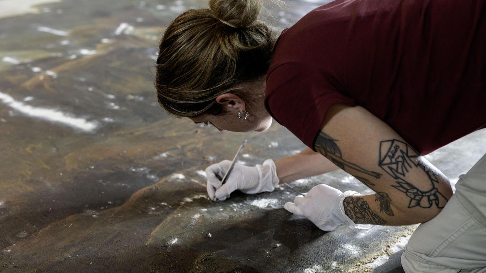 Restauración del cuadro 'Rea Silva' en el Museo de Jaén.