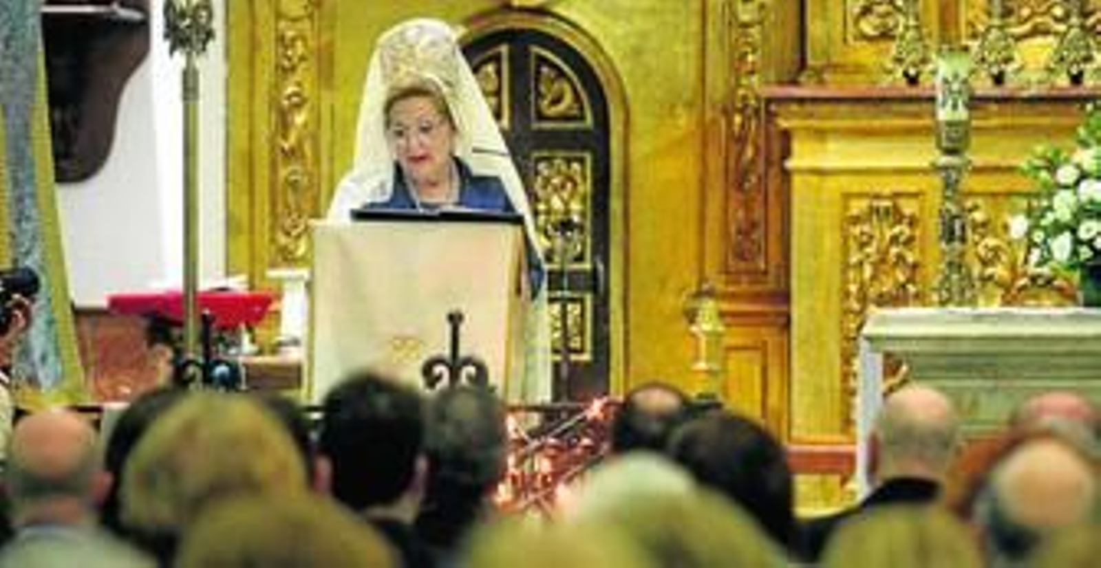 Dolores García, durante el duodécimo pregón de exaltación de la figura de la Inmaculada Concepción, patrona y alcaldesa perpetua de La Línea.