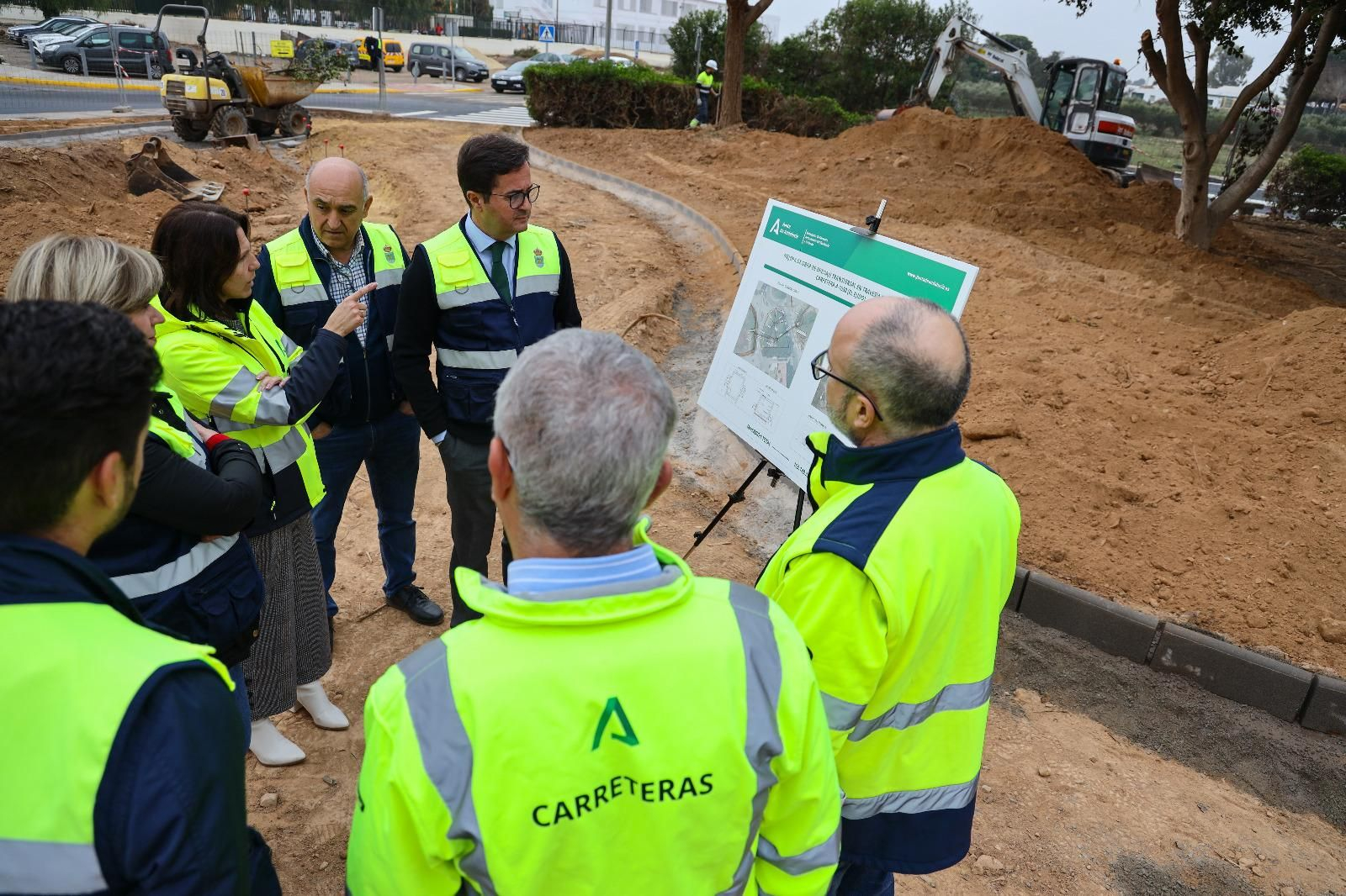 Visita institucional al avance de los trabajos de drenaje en Las Norias.