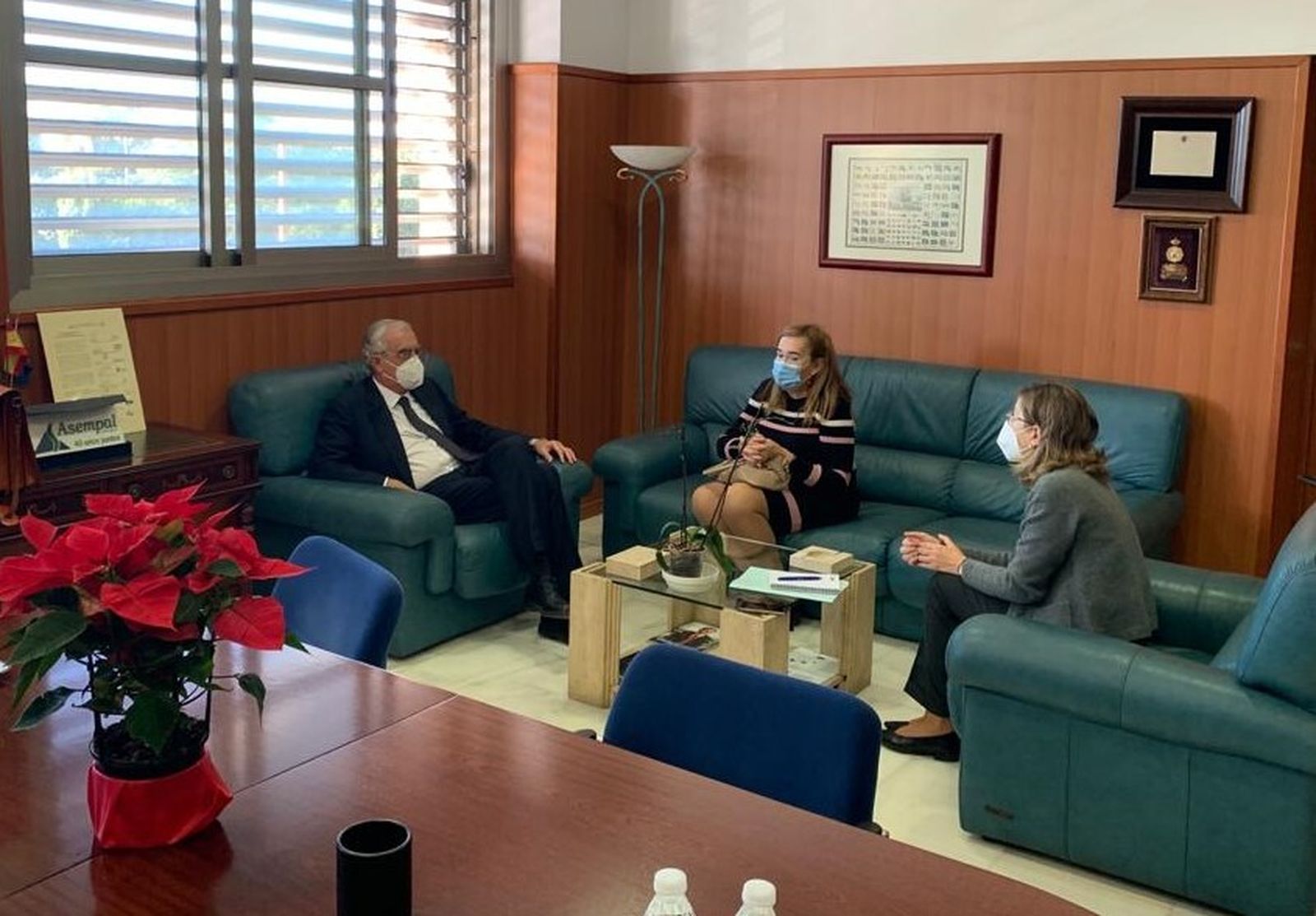 El presidente de Asempal, José Cano García, en su reciente encuentro de trabajo con la decana del Colegio de Procuradores, Maria del Mar Gázquez.