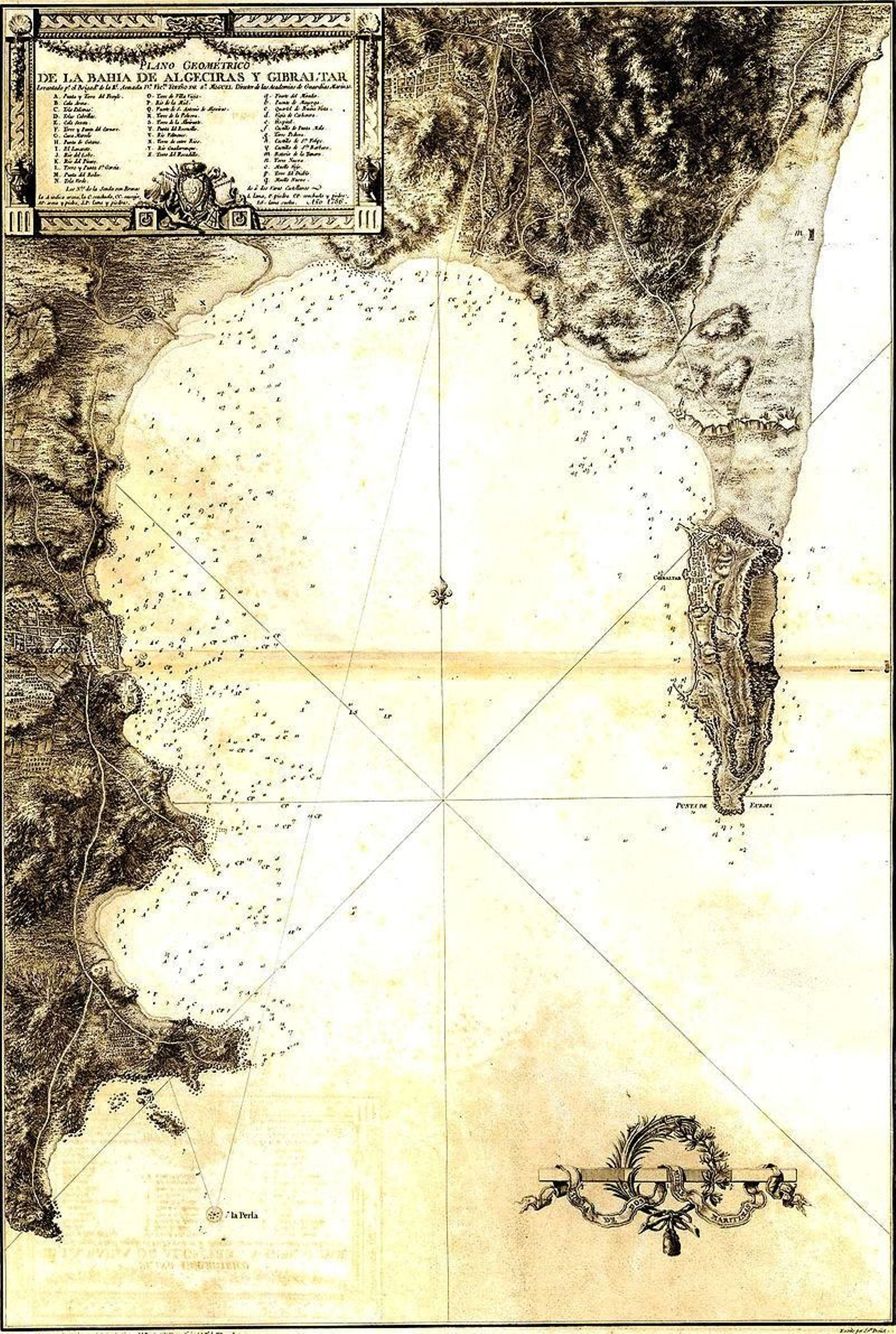 La carta de navegación, obra de Tofiño, en la que aparece por primera vez el topónimo Isla Verde.