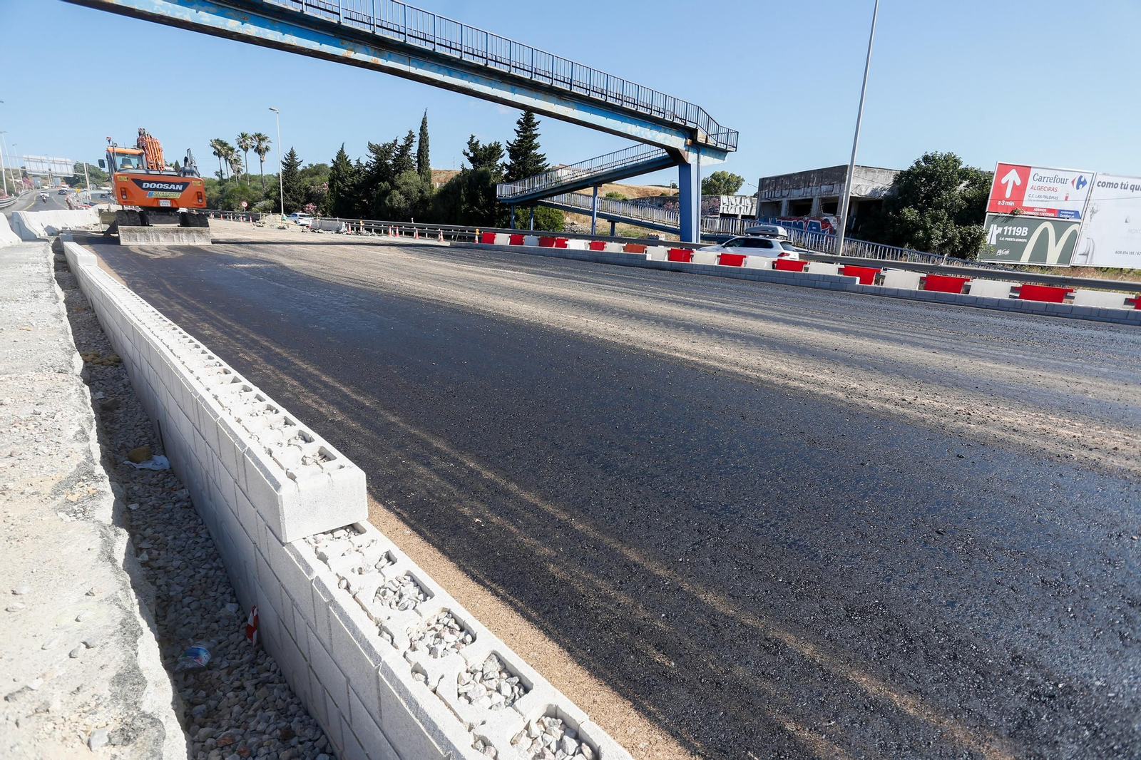 Fotos del estado de las obras del Acceso Sur a Algeciras en Los Pastores