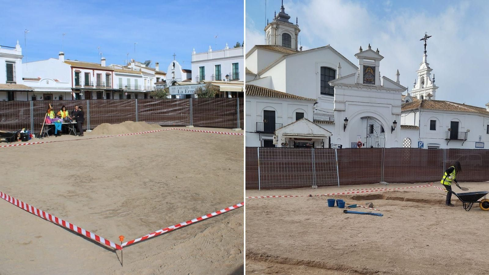 Trabajos de excavación en El Rocío.