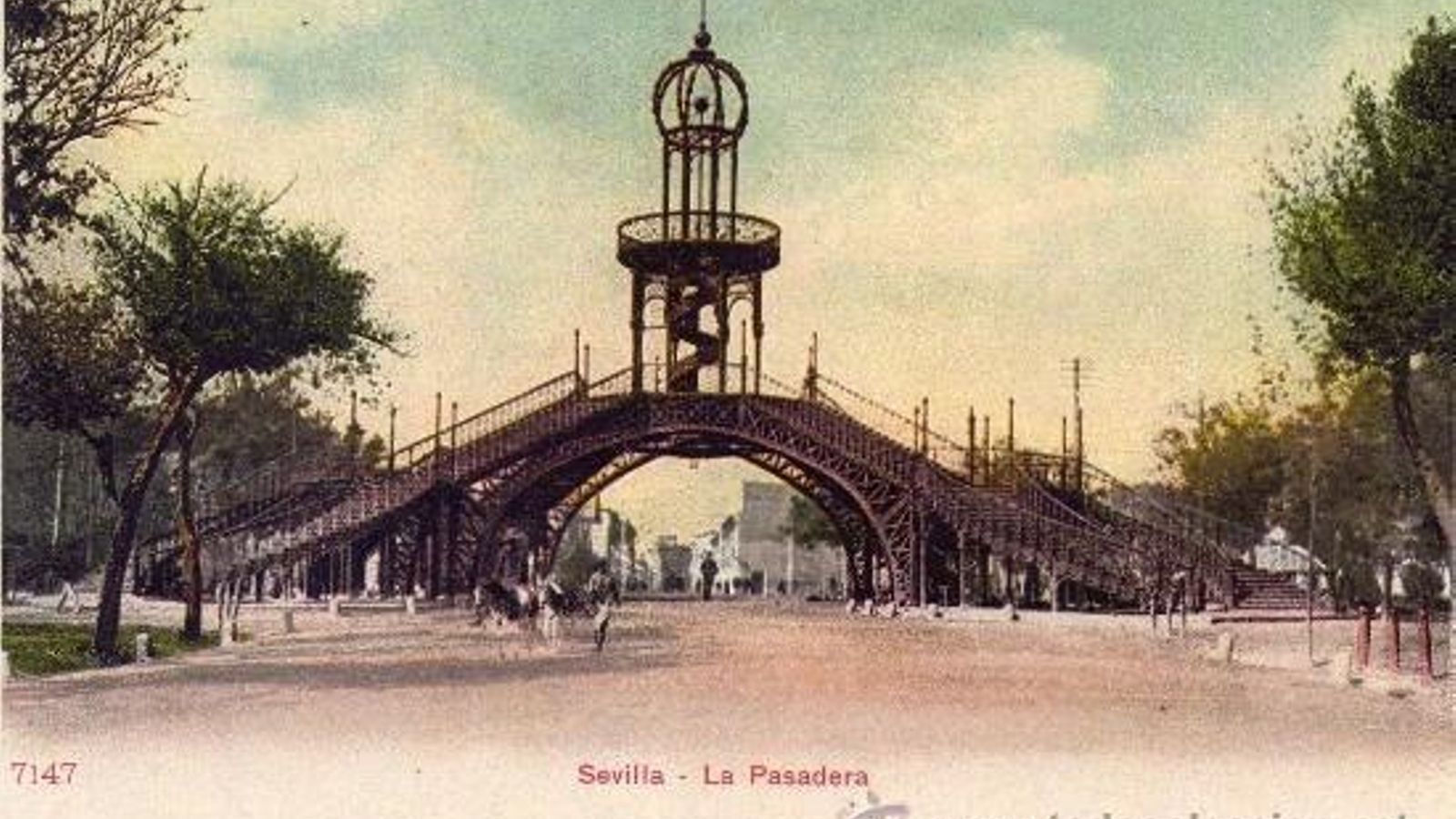 Postal coloreada de La Pasarela