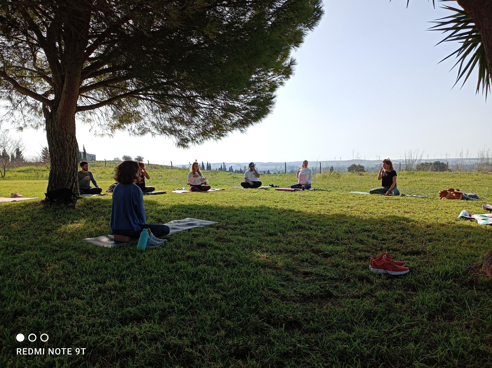 Un momento de la clase de respiración de María Villa.