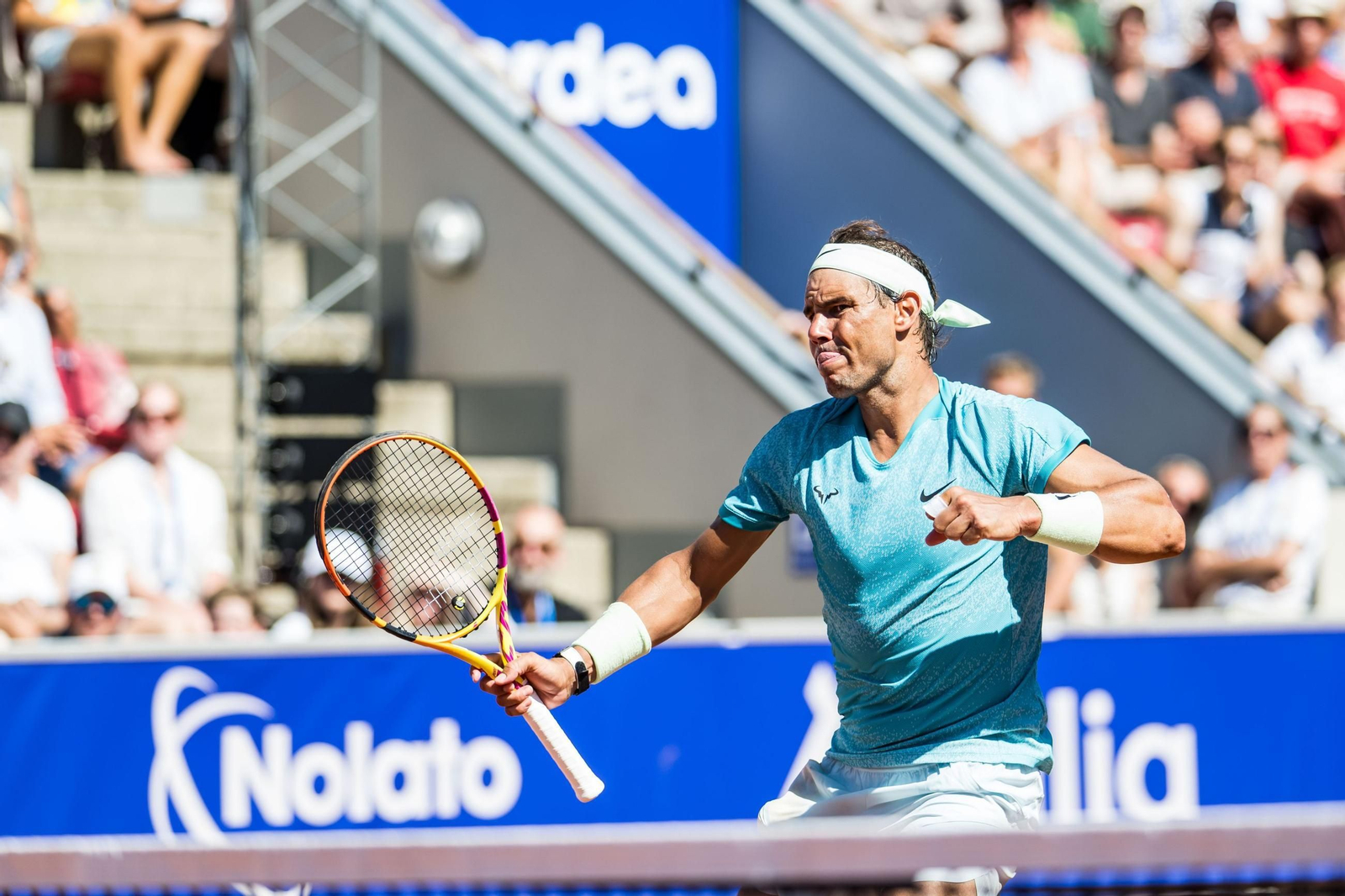 Nadal, en acción. Nadal, en acción.