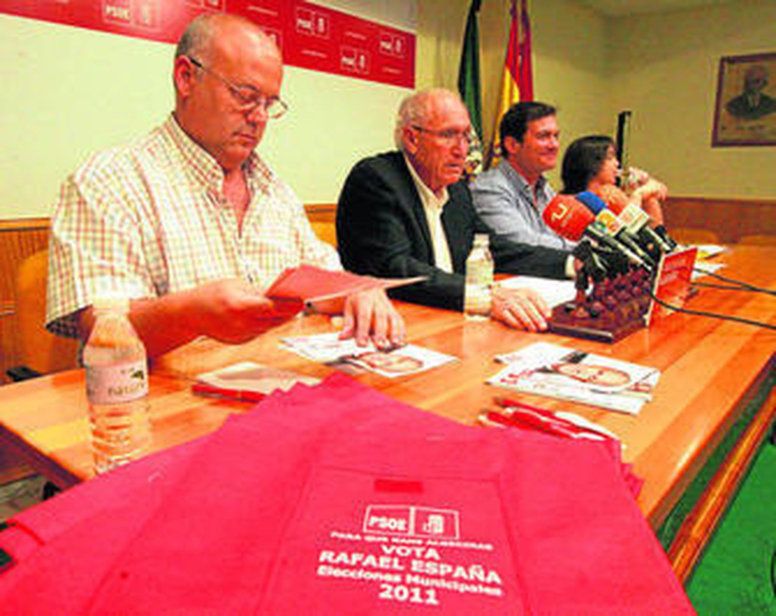 Miguel Alberto Díaz, Rafael España, Diego Sánchez Rull e Isabel Beneroso, ayer en rueda de prensa.