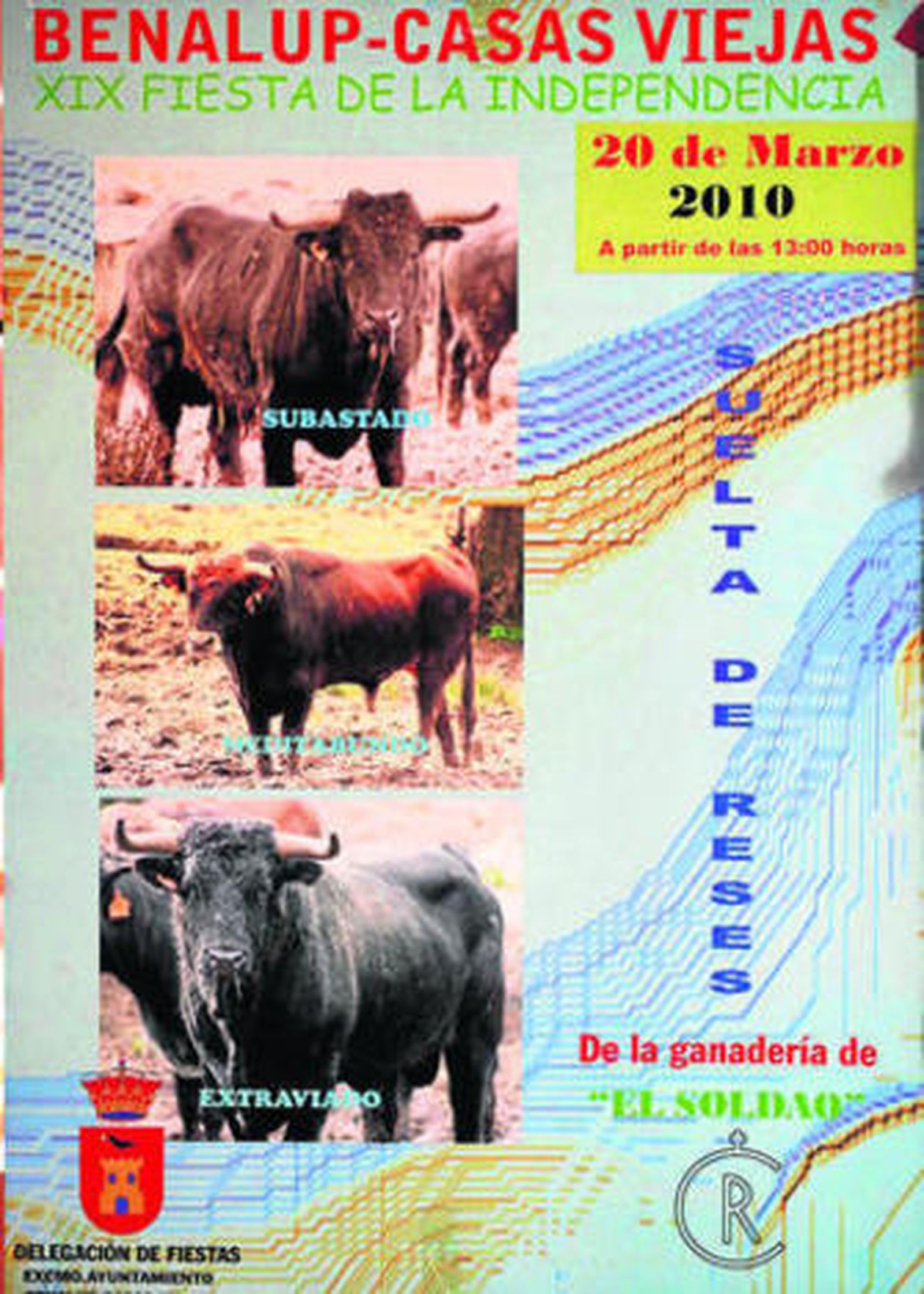 Cartel anunciador de la suelta de los novillos de la Independencia.