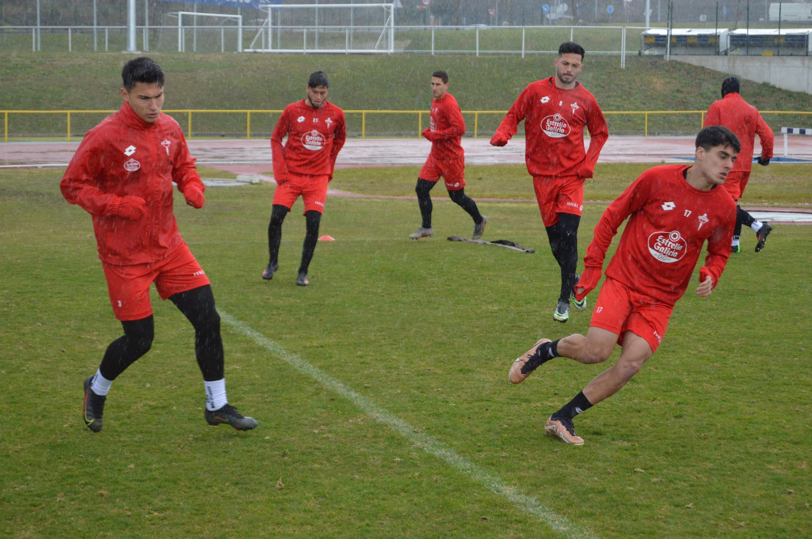 El entrenamiento del Racing de Ferrol este miércoles.