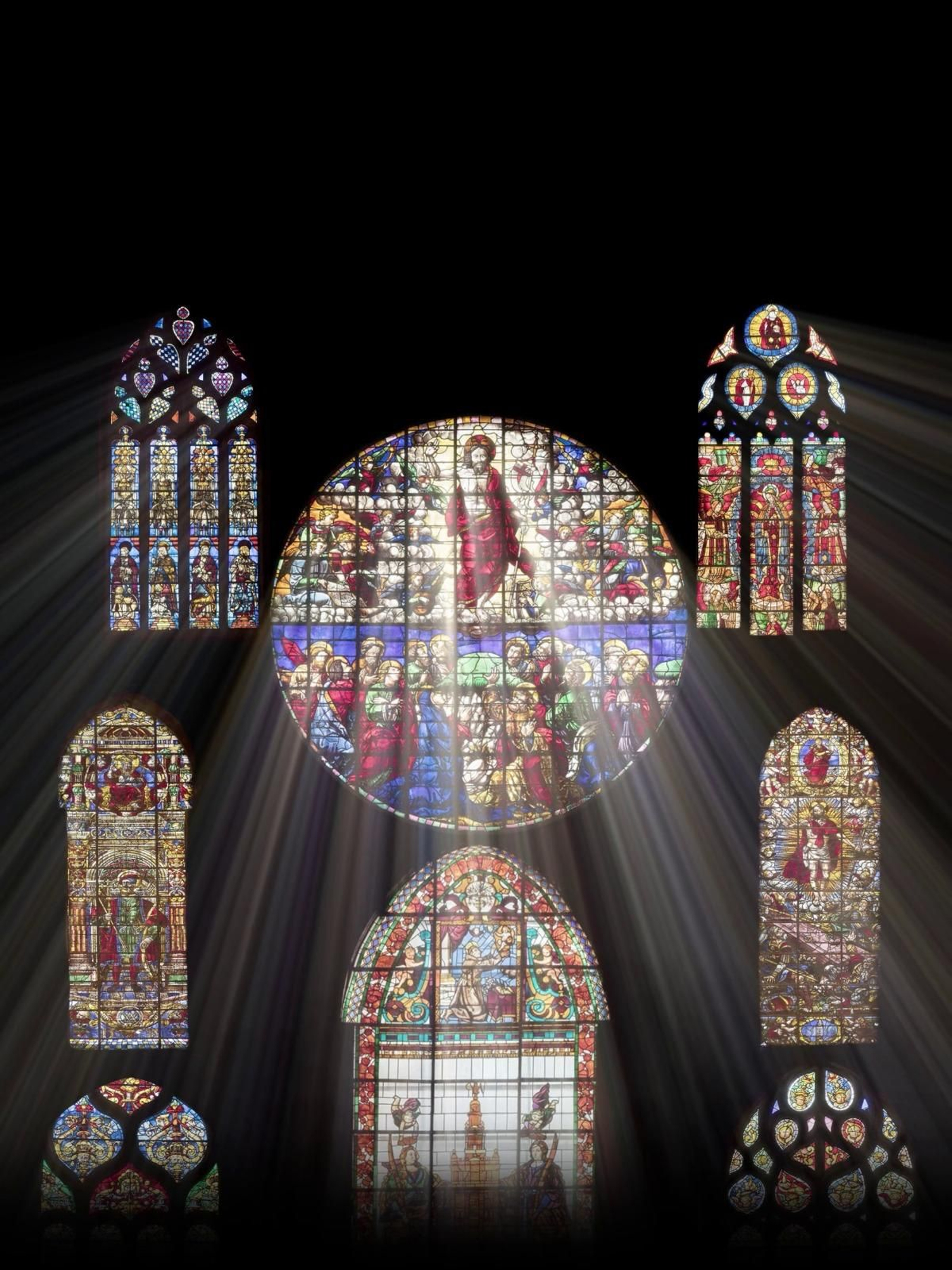 La proyección en las vidrieras.