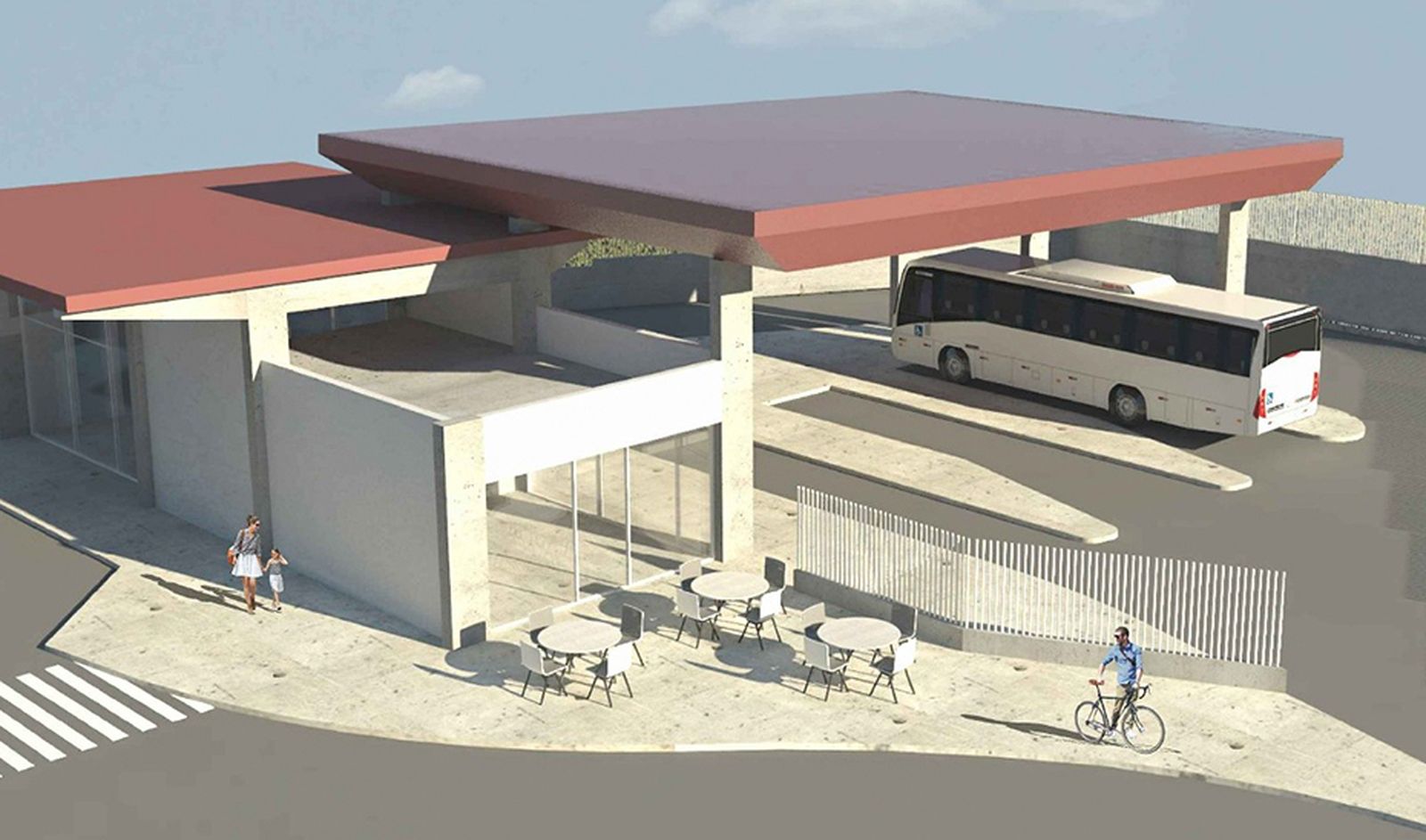 Imagen virtual de la nueva estación de autobuses de Lebrija.