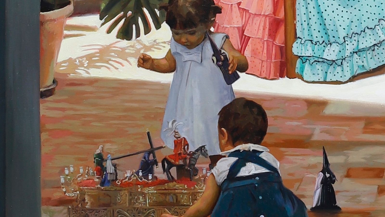 Los niños jugando a los pasitos.