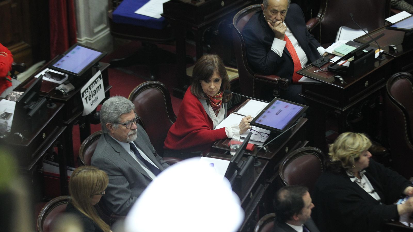 La expresidenta y senadora argentina Cristina Fernández de Kirchner, en el Senado.