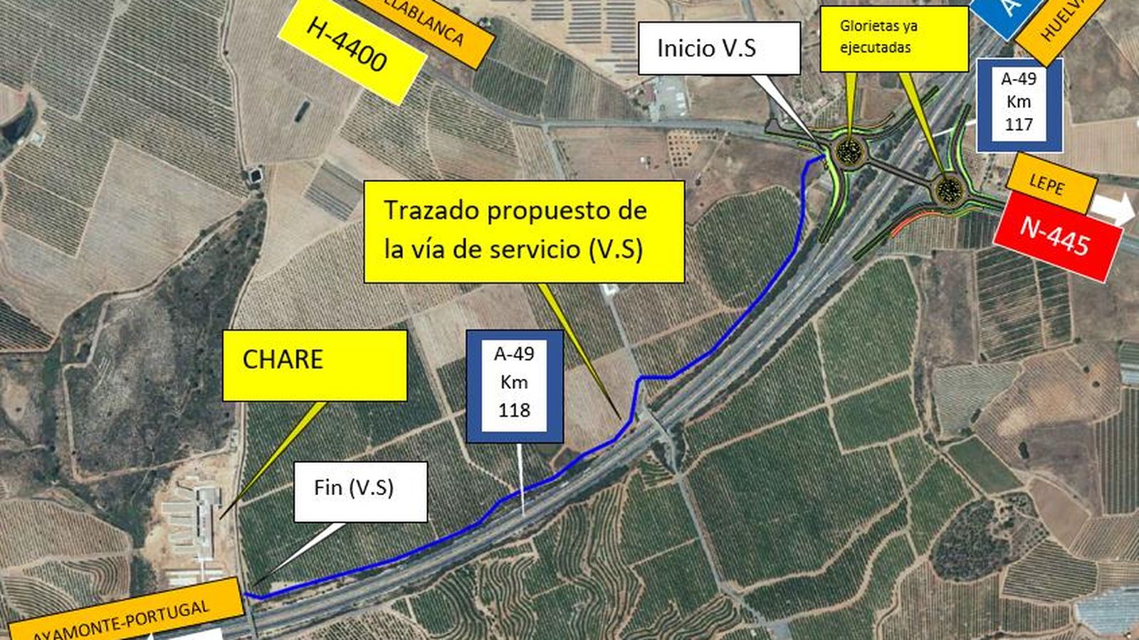 Mapa de las obras.