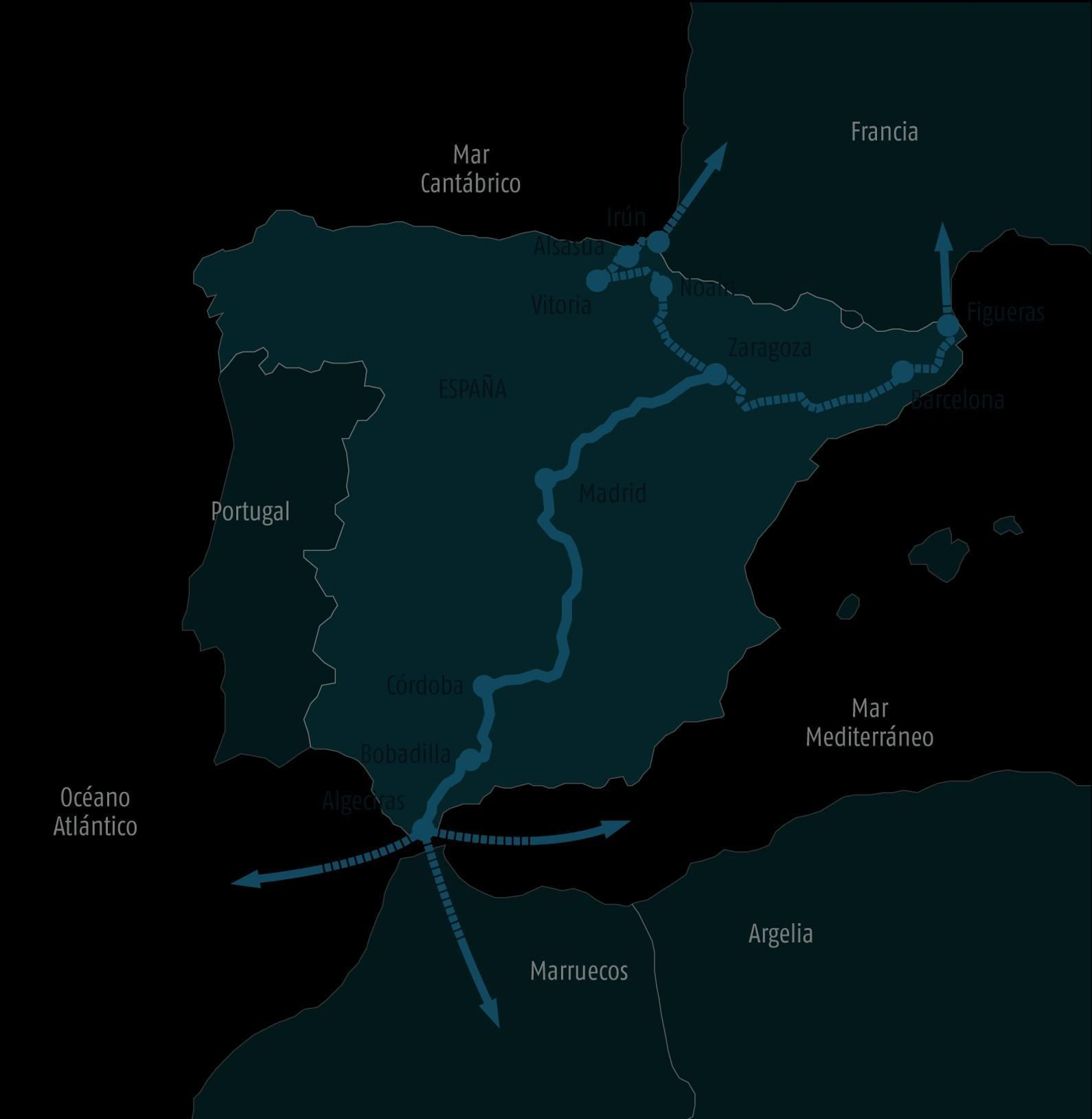 Autopista ferroviaria Algeciras-Zaragoza.