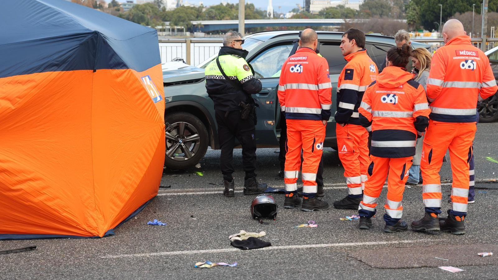 Muere un motorista en el puente del Cristo de la Expiración.