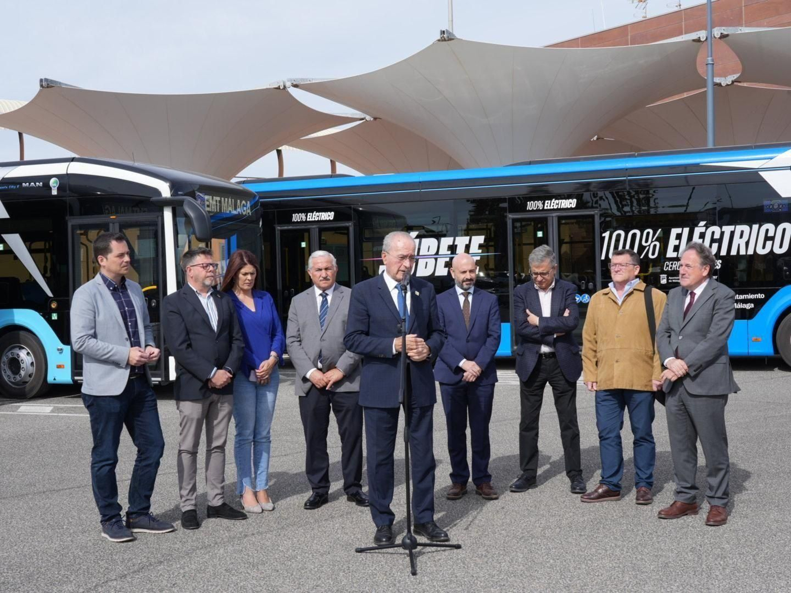 Presentación de los nuevos autobuses eléctricos de Málaga.