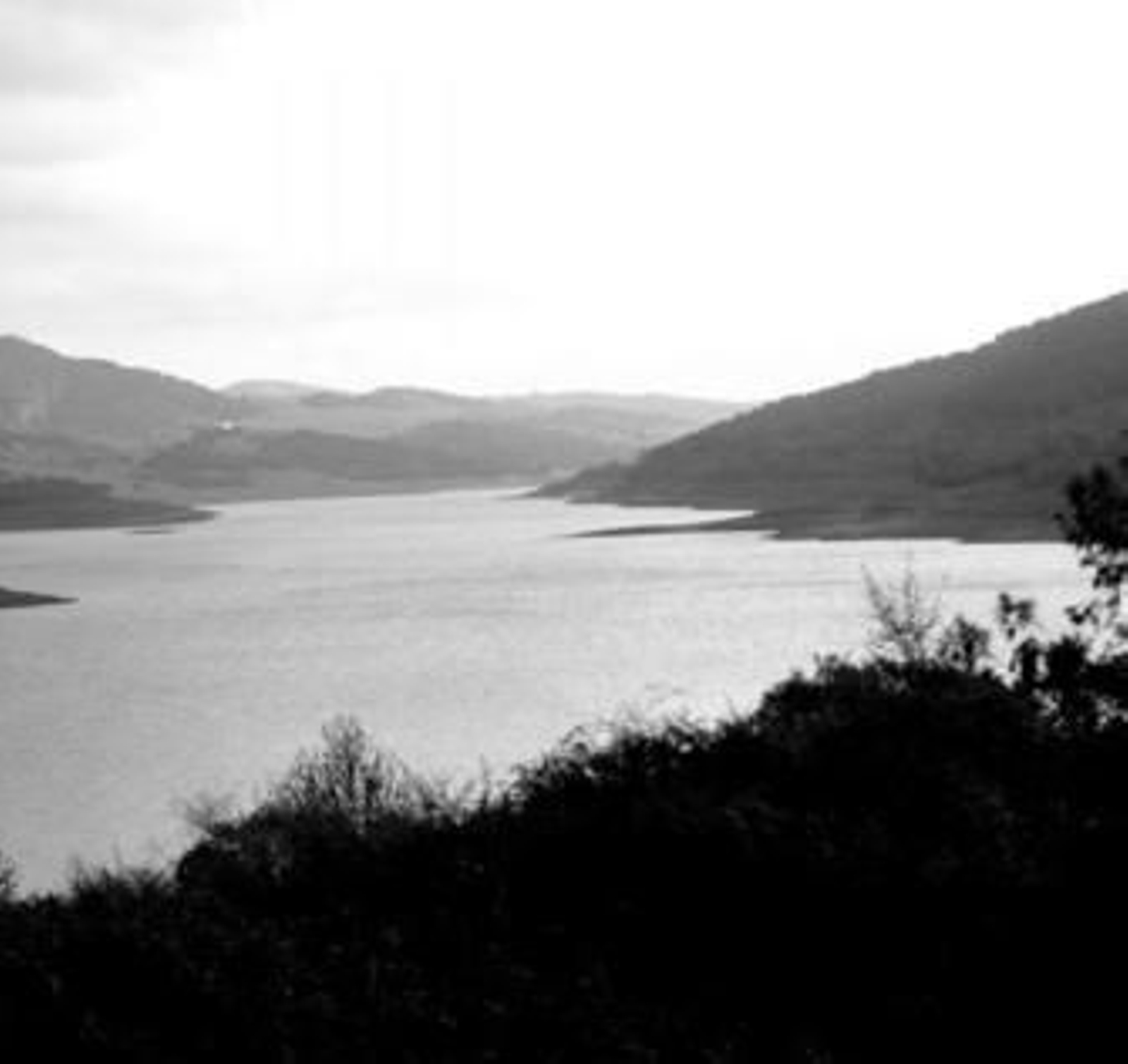 Vista general del pantano de Charco Redondo, en el término municipal de Los Barrios, que se abastece del río Palmones, esta semana.