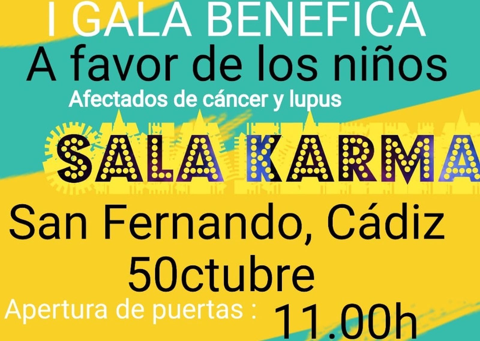 Cartel de la Gala Solidaria de la Sala Karma.