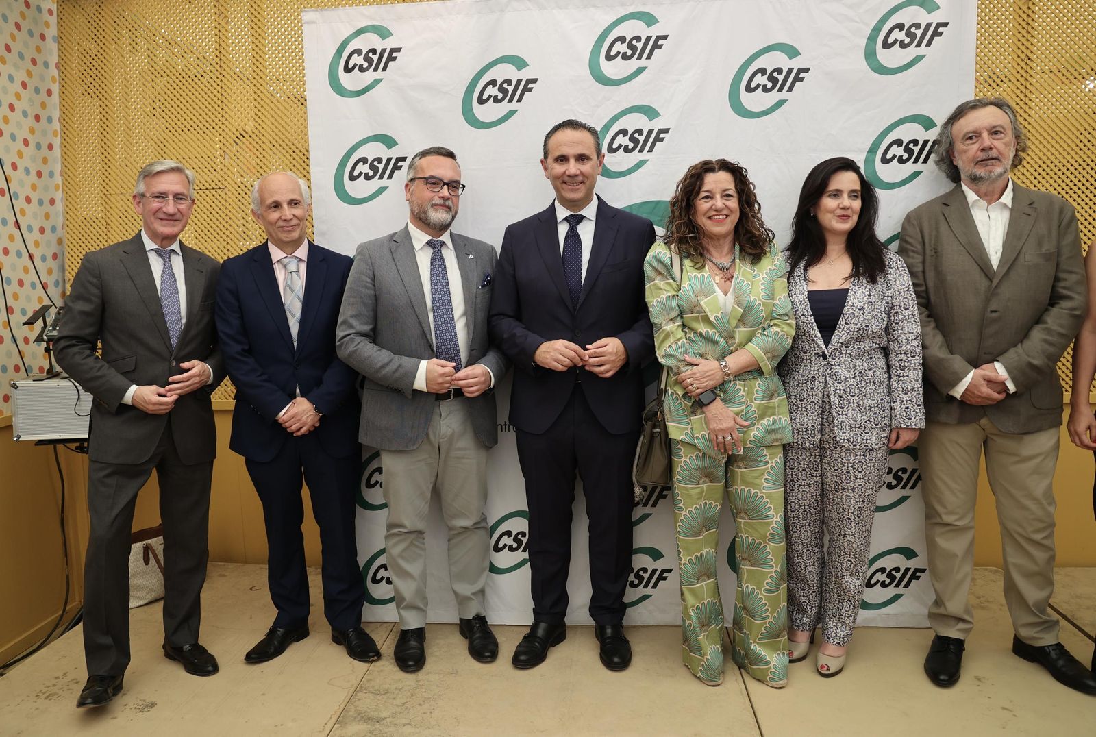Recepción en la caseta del CSIF