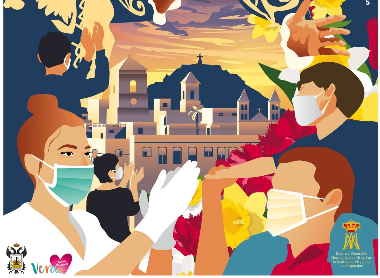 Detalle del cartel anunciador de las Fiestas de Vera en honor a su patrona.