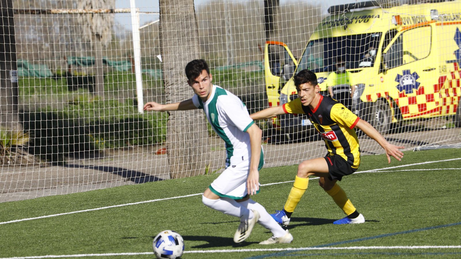 Luismi, en el partido del Córdoba B ante el San Roque de Lepe.