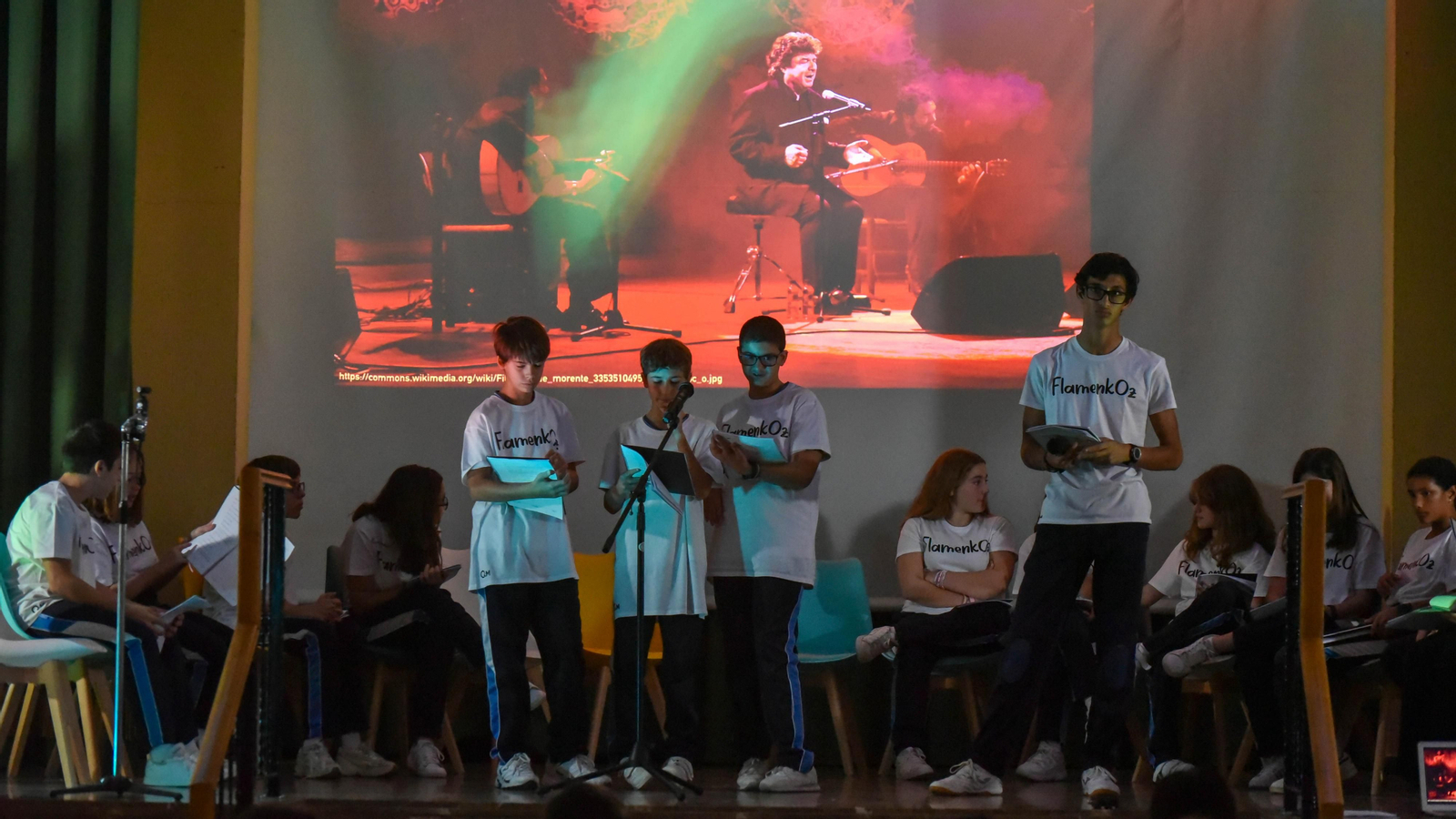 Flamenkoz, lectura de la obra en el  colegio Huerta de la Cruz, en imágenes
