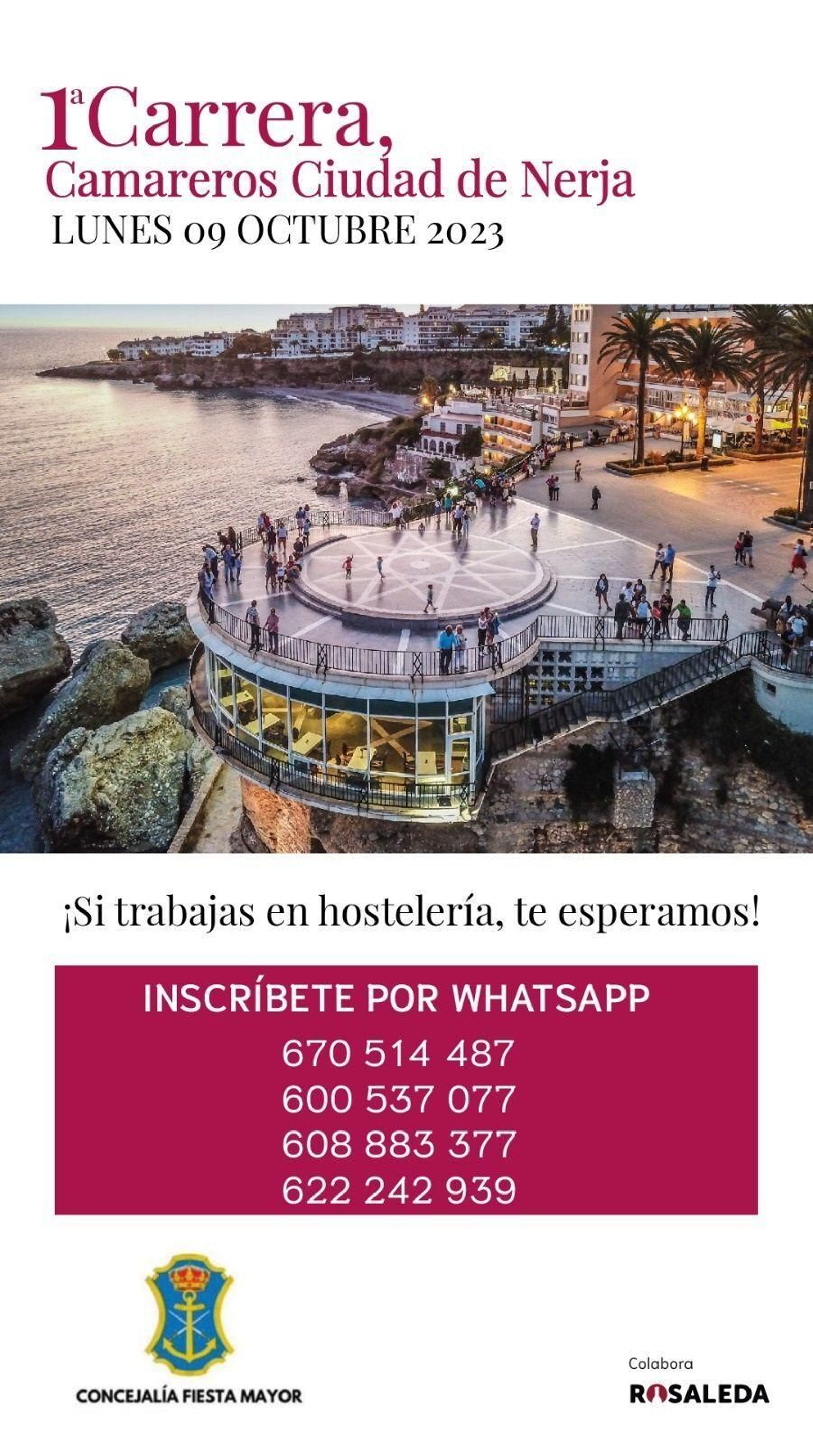 Cartel que anuncia la 1ª Carrera, Camareros Ciudad de Nerja
