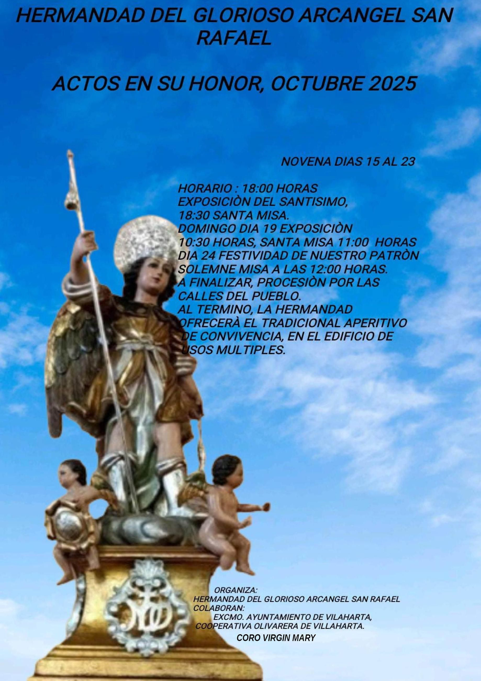 Cartel de la procesión de San Rafael en Villaharta.