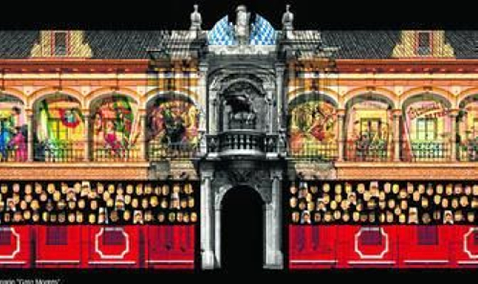 Recreación de las secuencias de 'El gato montés' sobre la fachada barroca del Palacio de San Telmo.