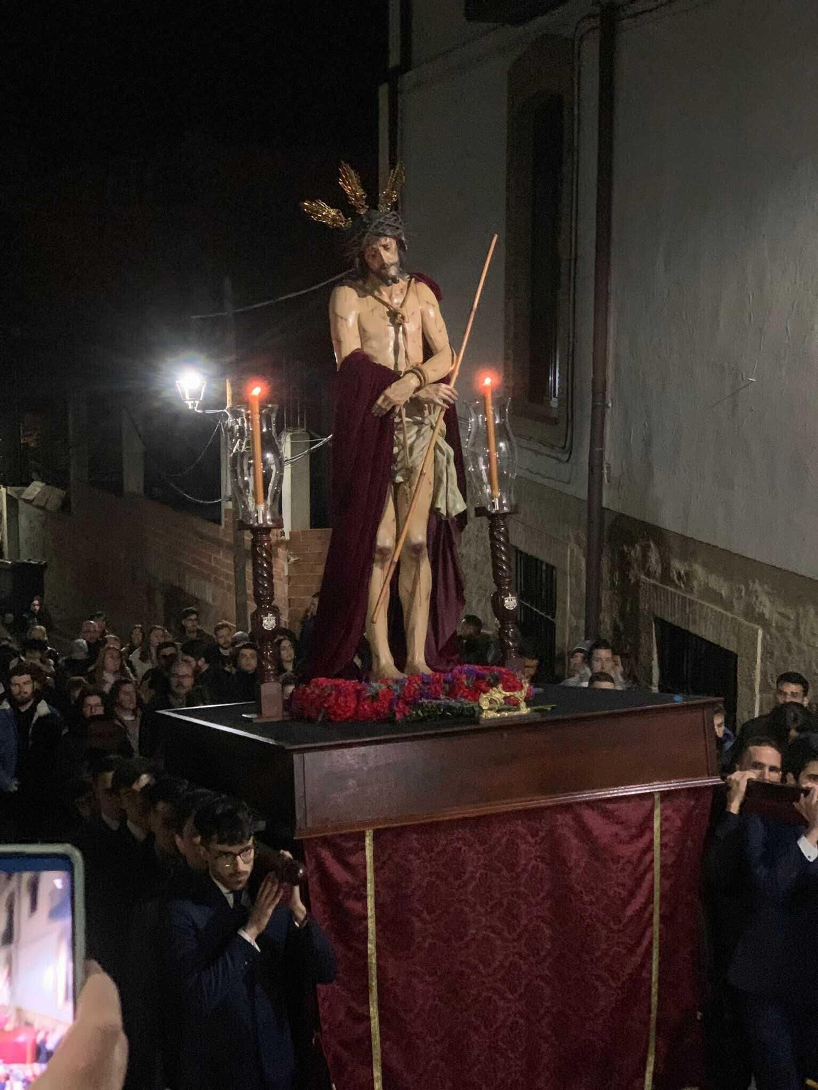 El Señor de la Sentencia durante su Vía Crucis.