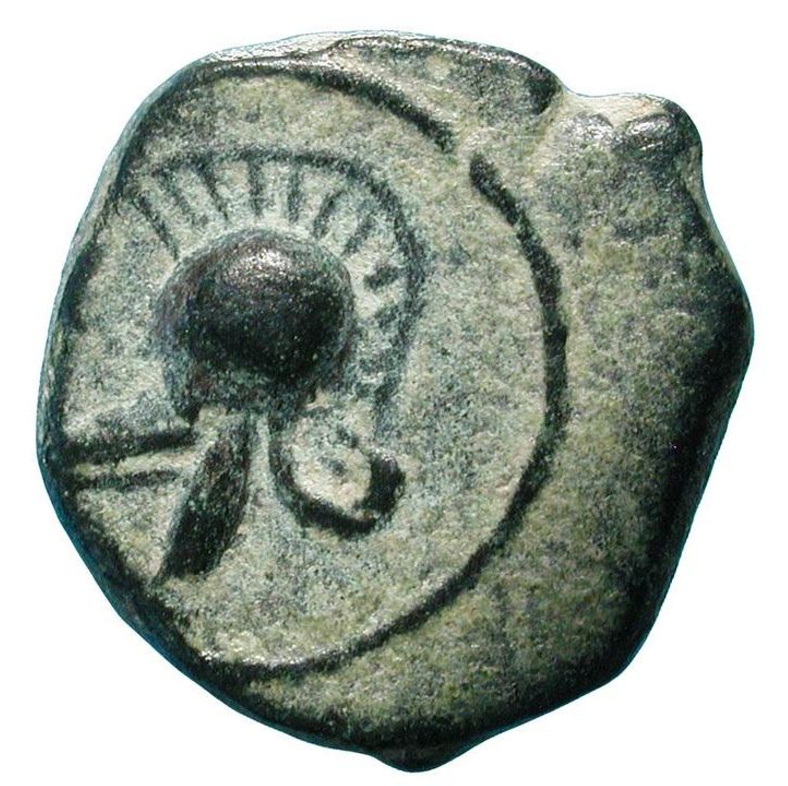 Divisor hispano-cartaginés de estilo tosco. Colección privada. Fuente: www.monedaiberica.org.