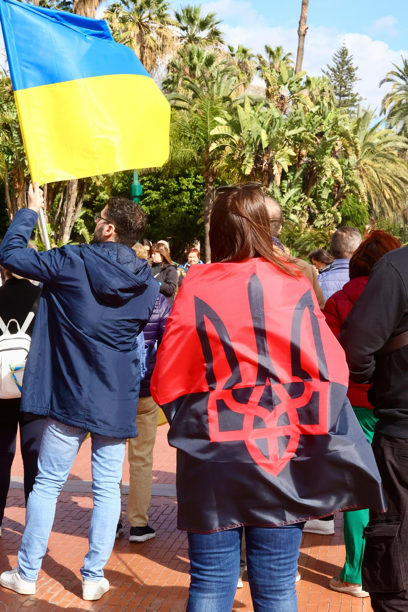 Concentración en Málaga por el segundo aniversario de la invasión de Ucrania