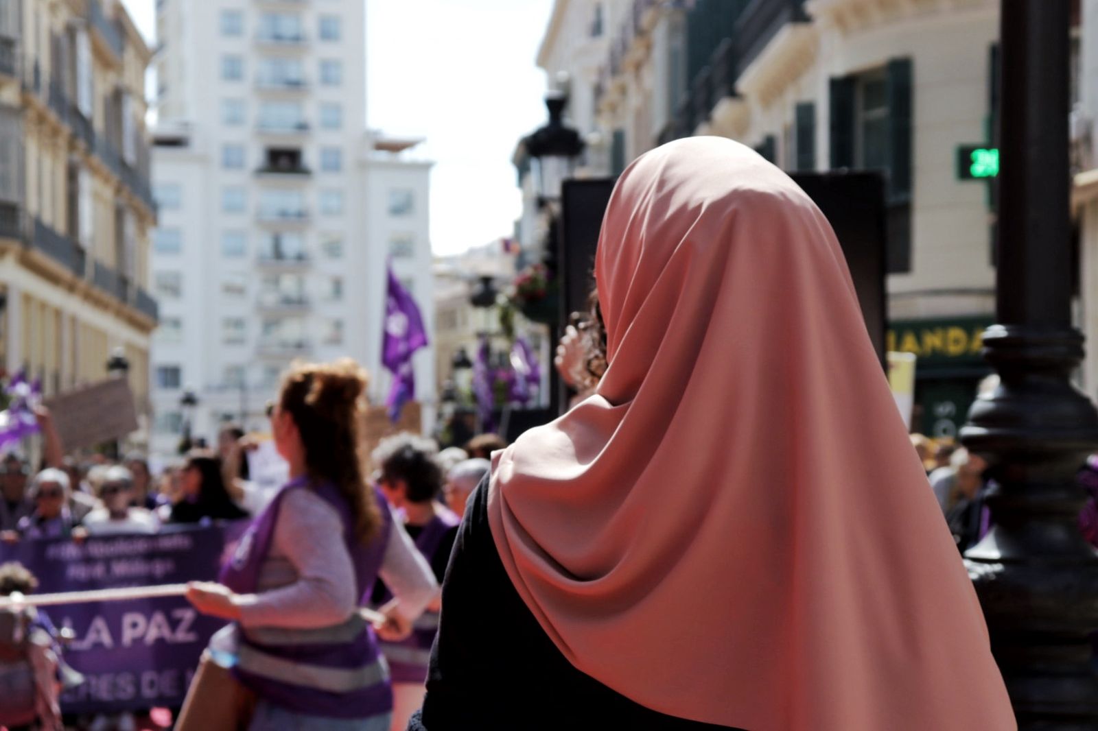 Una manifestante en el 8M en Málaga.