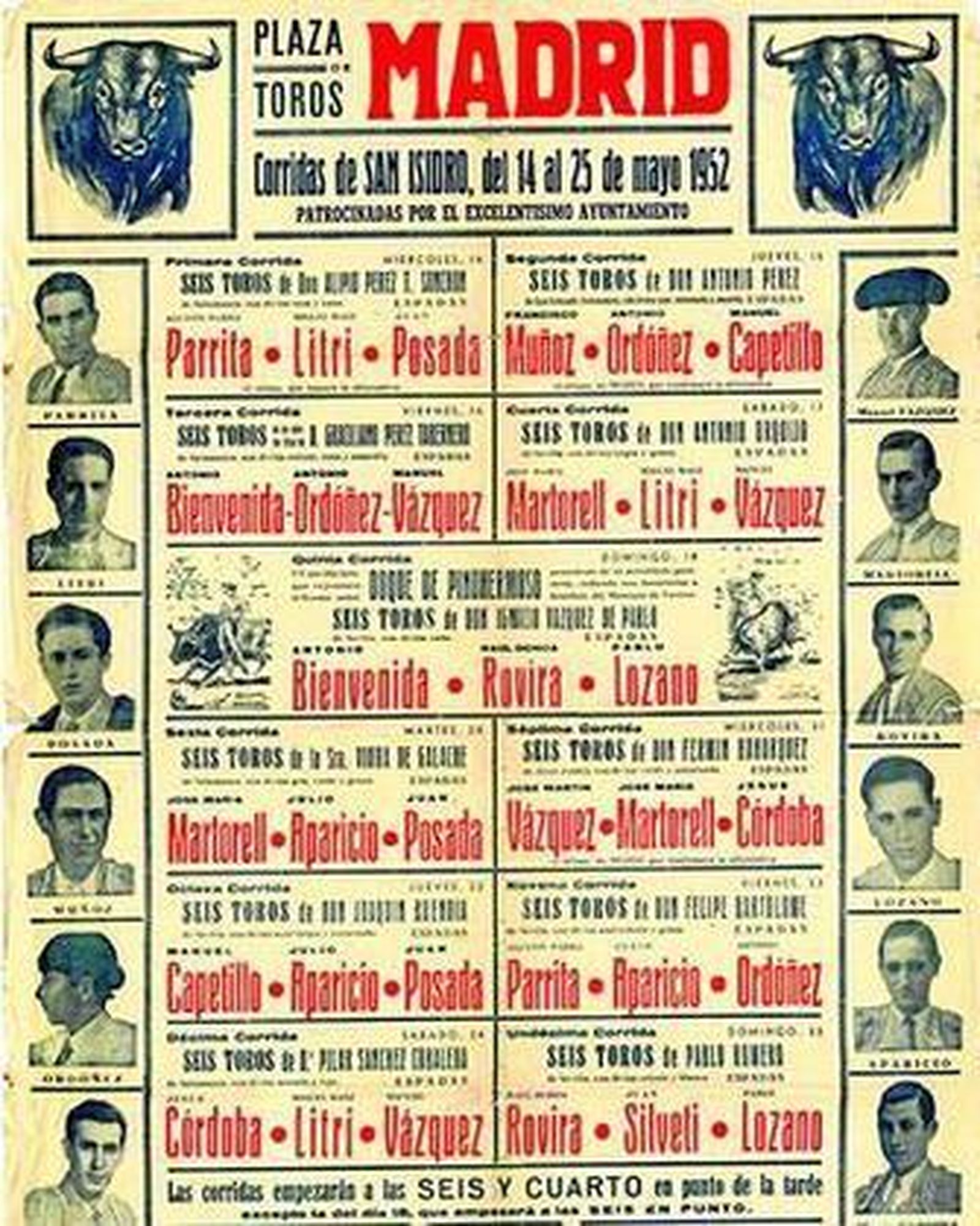 Cartelería anunciadora de la feria de San Isidro en su sexta edición desde que Livinio Stuyck la inventara en 1947.