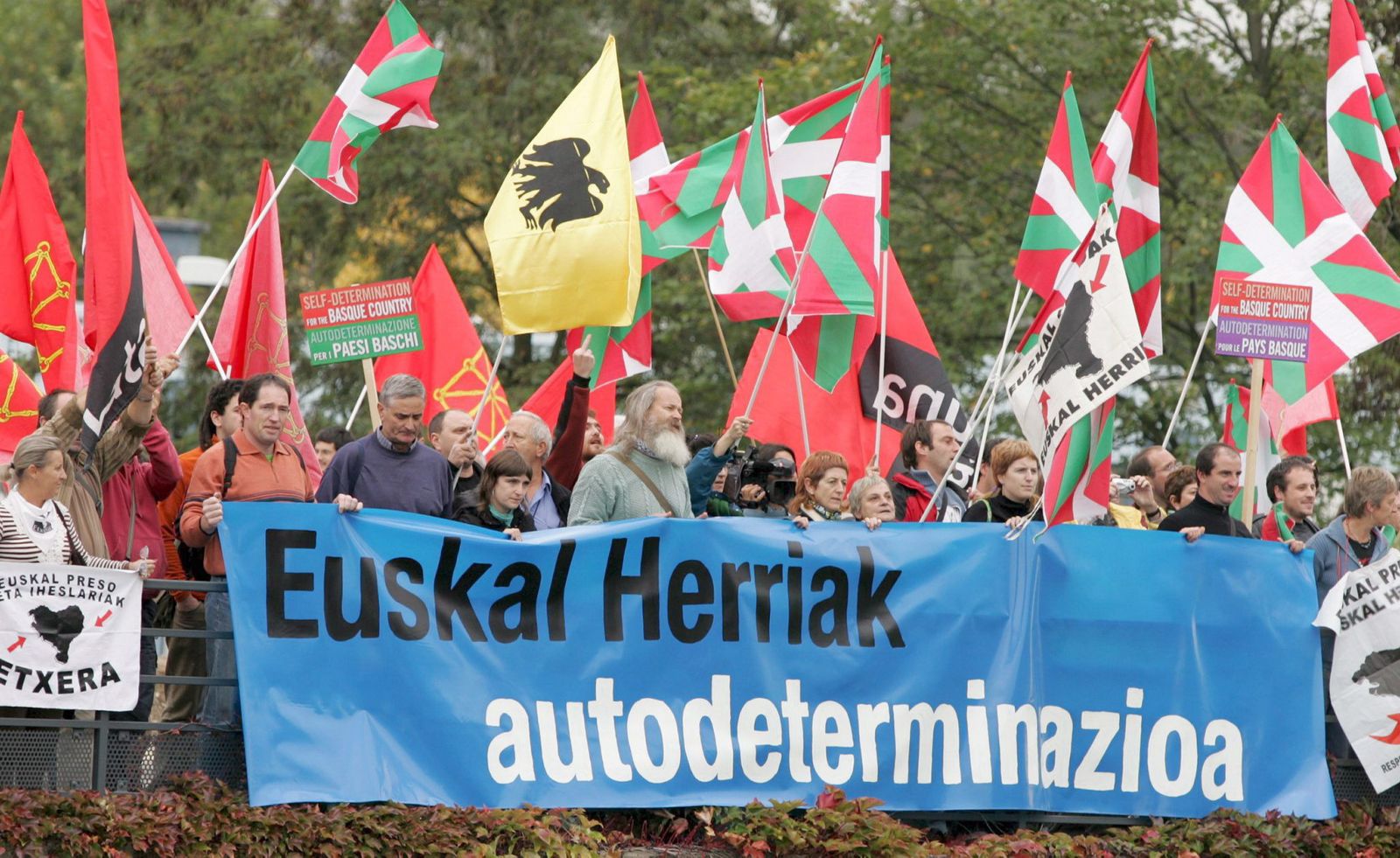 Una manifestación independentista en Euskadi.