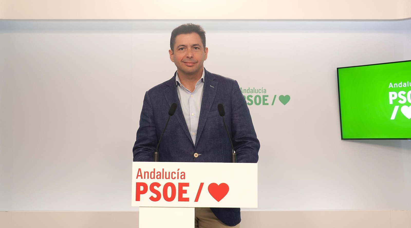 Rafael Márquez esta mañana en su comparecencia en la sede de los socialistas andaluces.