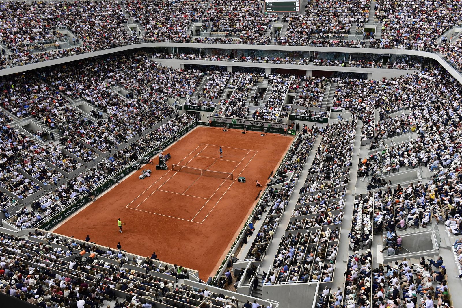 Campo de tenis Philippe Chatrier en la última edición de Roland Garros