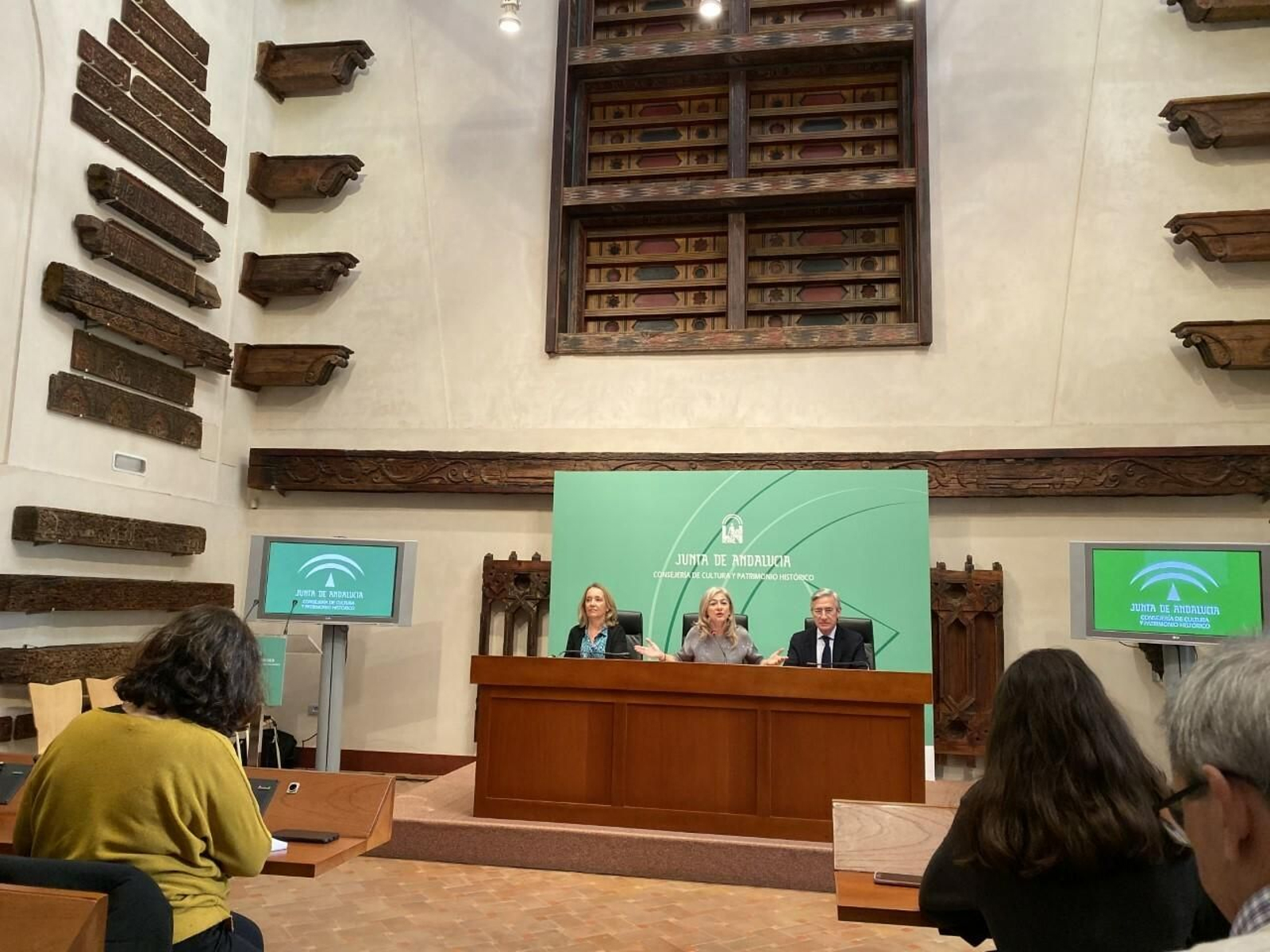 Rueda de prensa celebrada en la consejería de Cultura y Patrimonio Histórico.