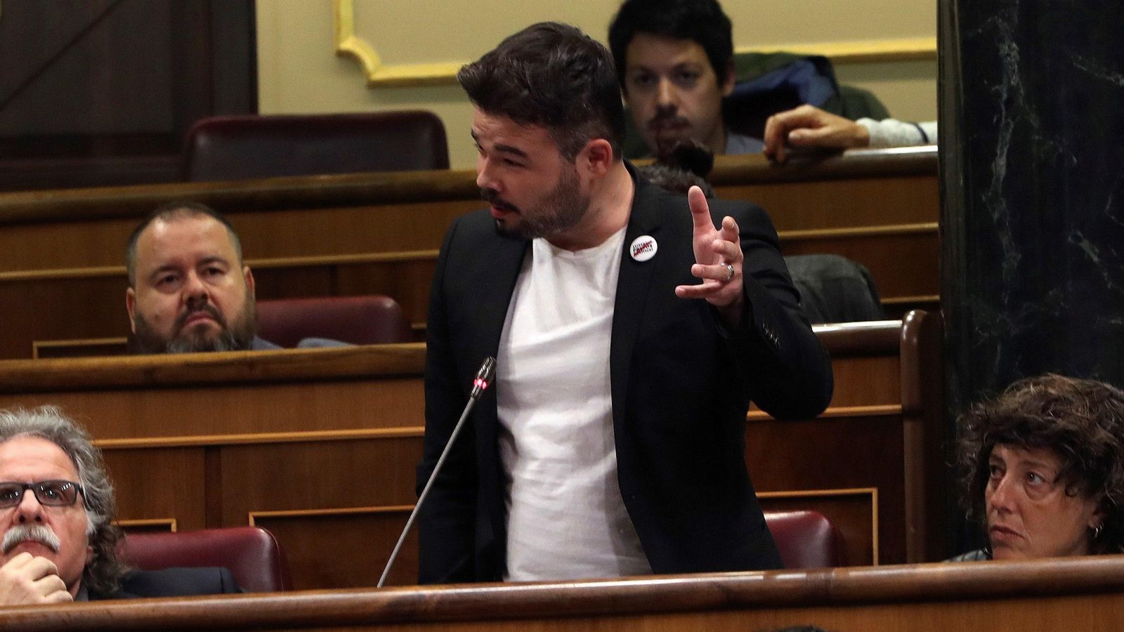 Rufián, de ERC, en el Congreso. Rufián, de ERC, en el Congreso.