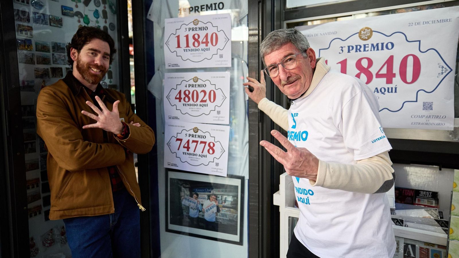 Dueños del kiosko El Chalo de Granada capital, que el año pasado repartió cinco premios en el sorteo