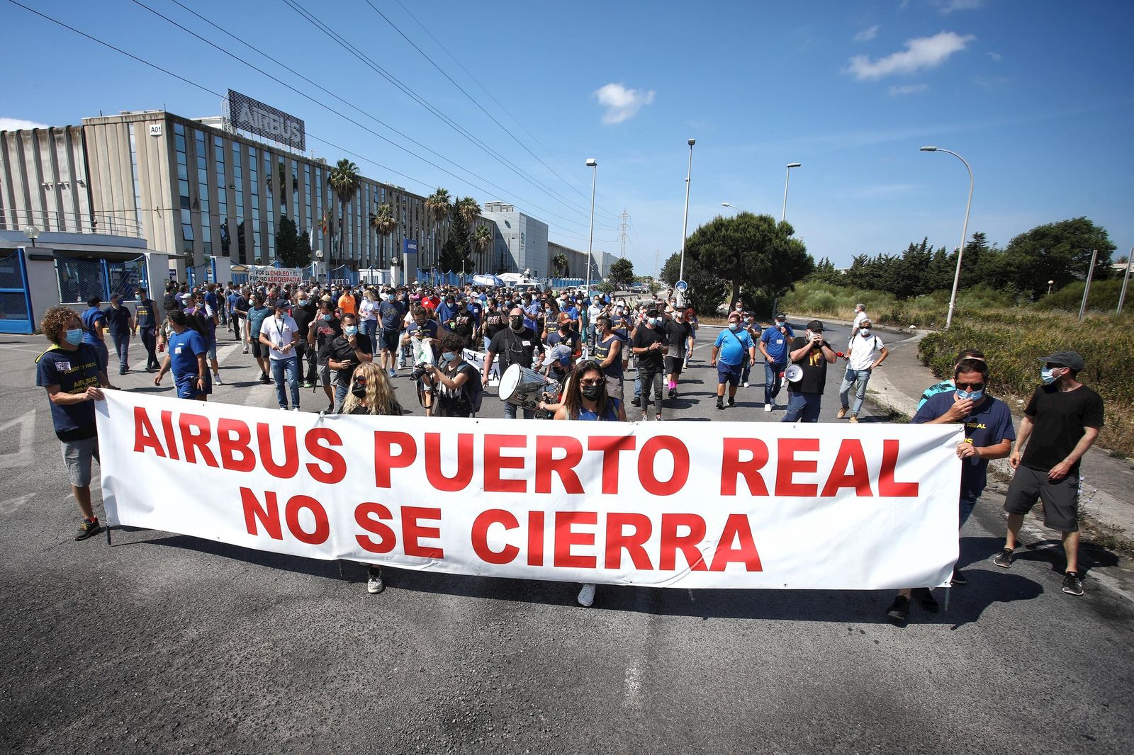 Manifestación de trabajadores de Airbus Puerto Real convocada este viernes por CGT.